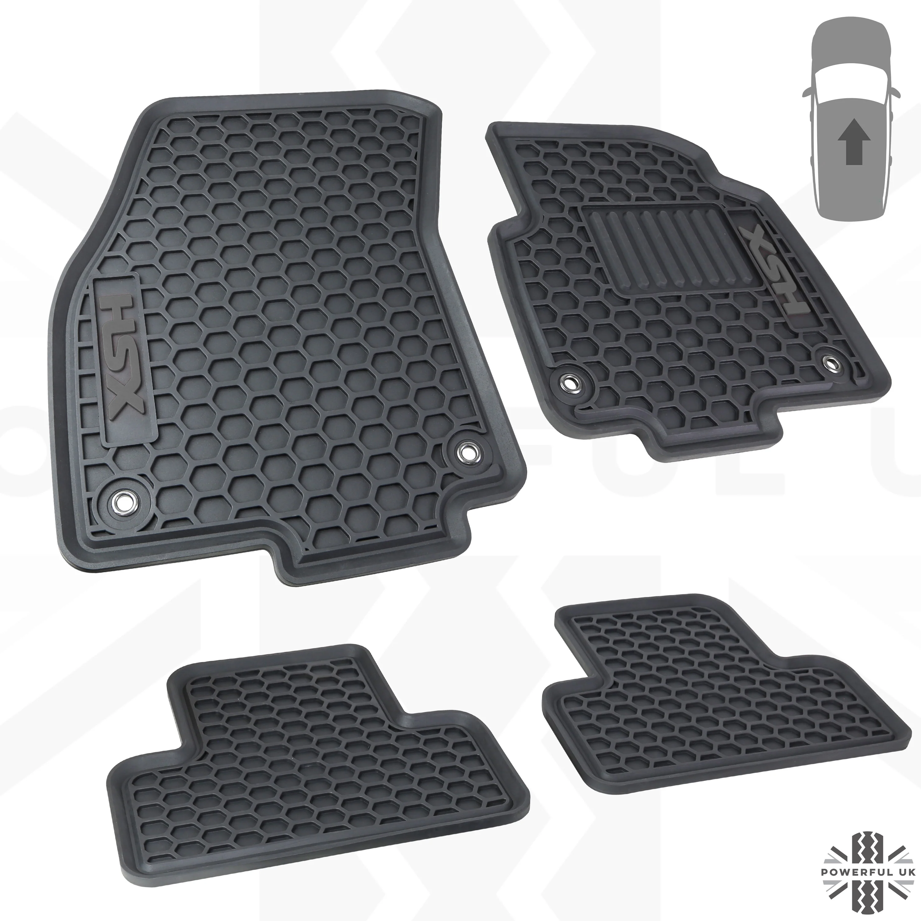 Rubber Floor Mats (Aftermarket) - RHD - for Range Rover Evoque (2011-18) SALOON - Image 4