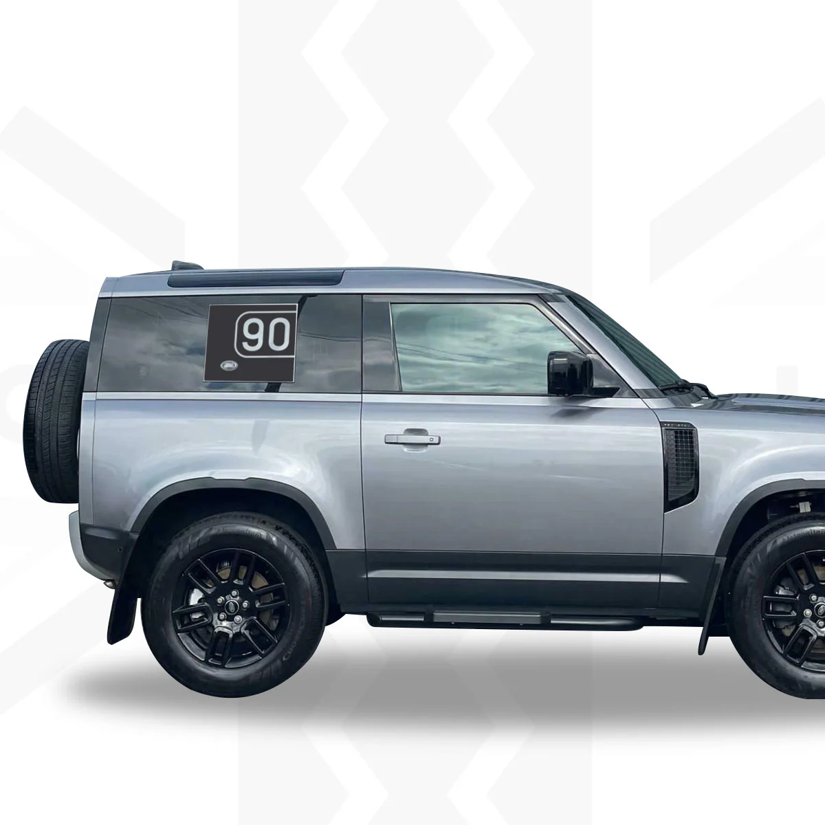 Side Panel Decal Kit - '90 Insert' - Matte Black for Land Rover Defender L663(90) - Image 5