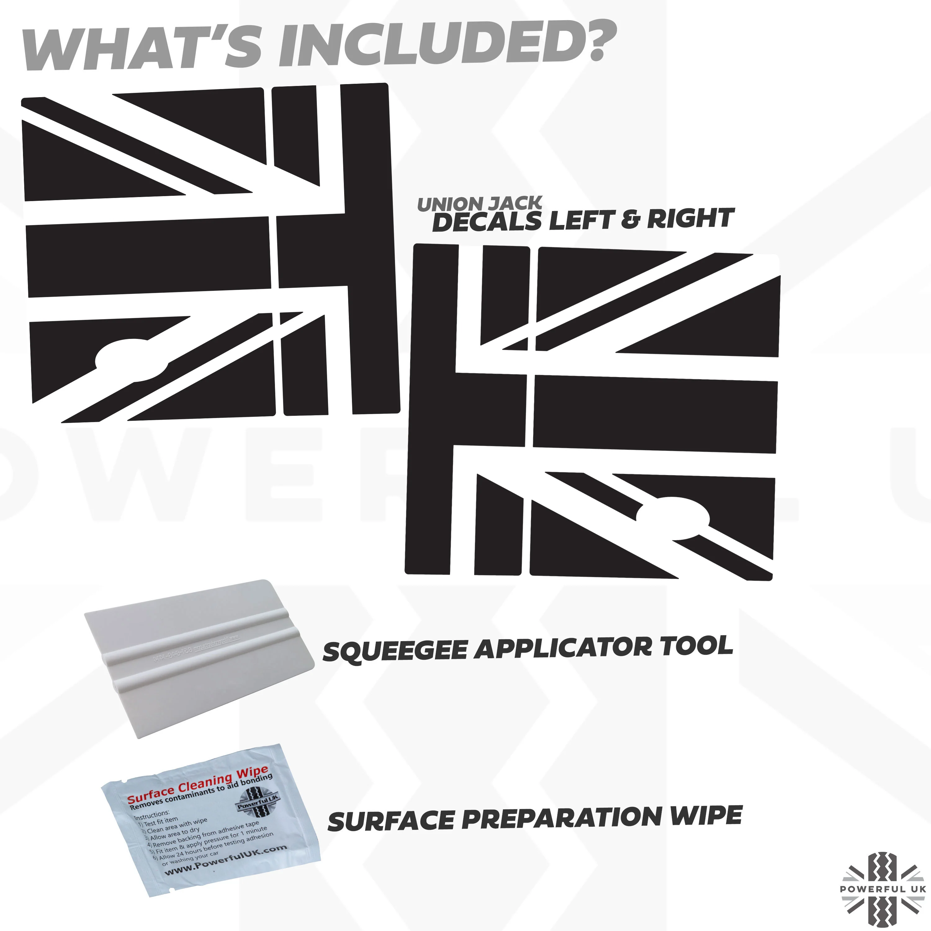 Side Panel Decal Kit - 'Union Jack Flag' - Matte Black for Land Rover Defender L663(110) - Image 2