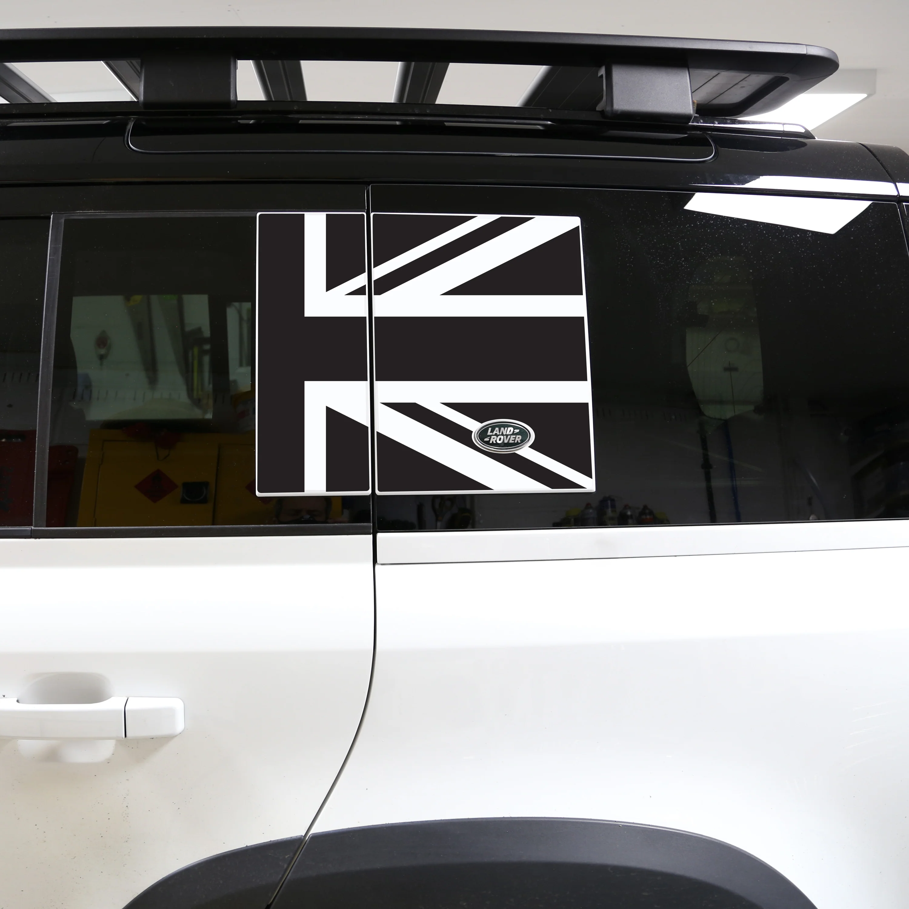 Side Panel Decal Kit - 'Union Jack Flag' - Matte Black for Land Rover Defender L663(110) - Image 3