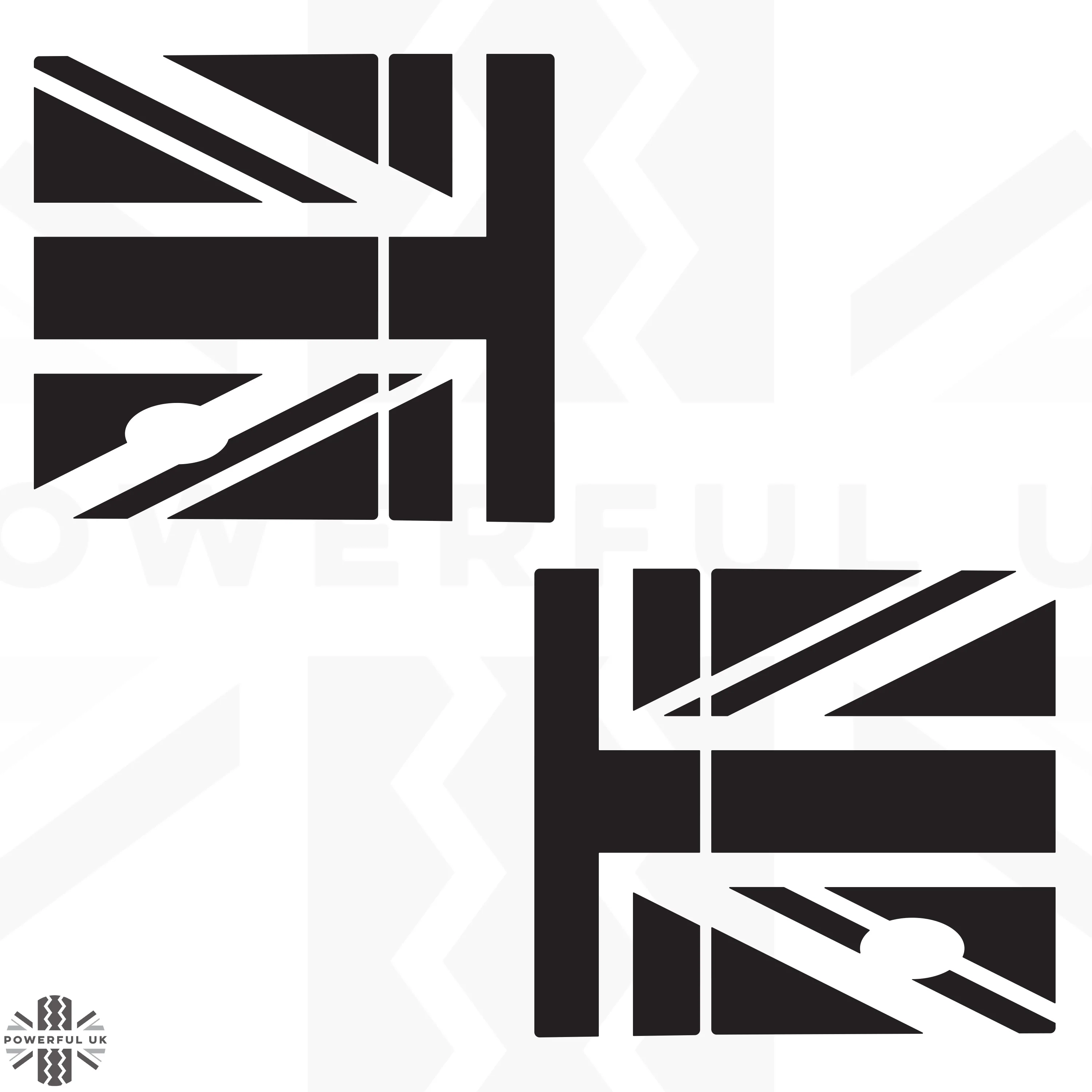 Side Panel Decal Kit - 'Union Jack Flag' - Matte Black for Land Rover Defender L663(110) - Image 4