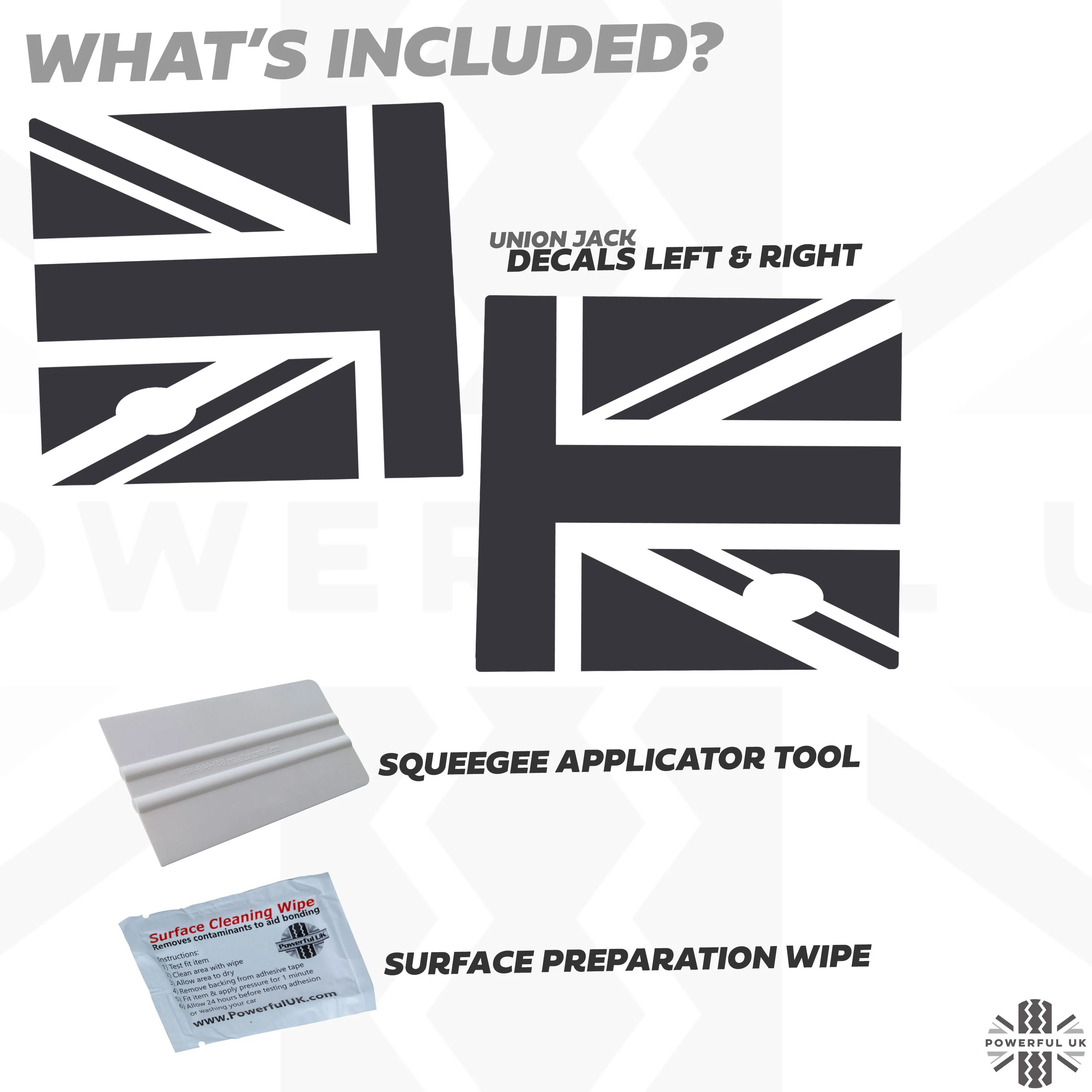 Side Panel Decal Kit - 'Union Jack Flag' - Matte Black for Land Rover Defender L663(90) - Image 3