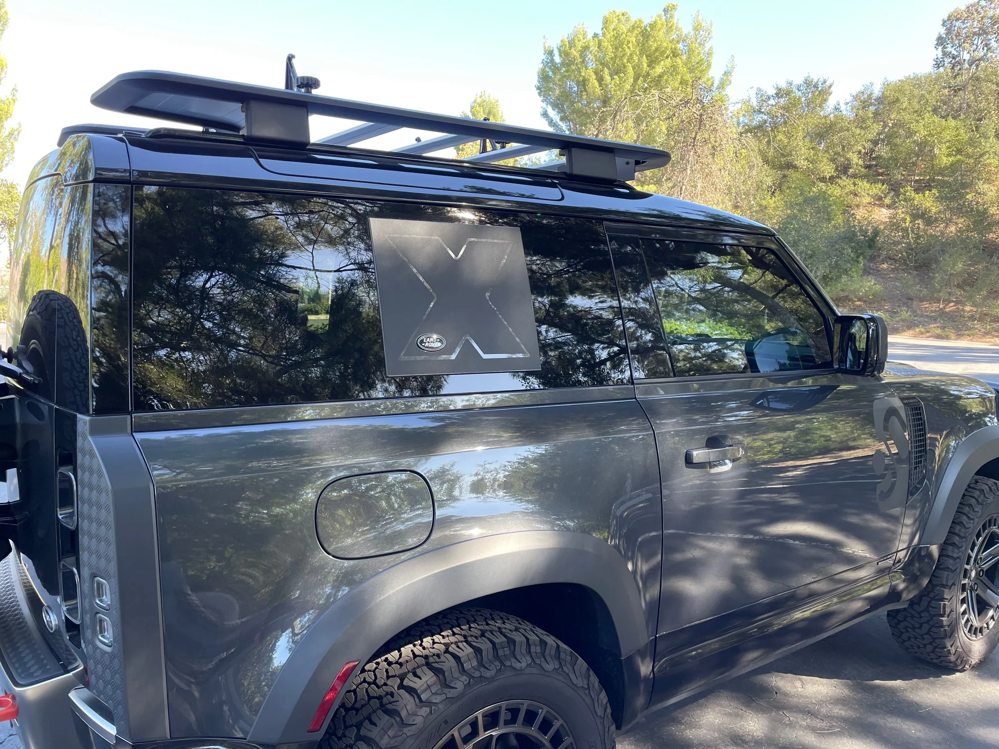 Side Panel Decal Kit - 'X' - Matte Black for Land Rover Defender L663(90) - Image 3