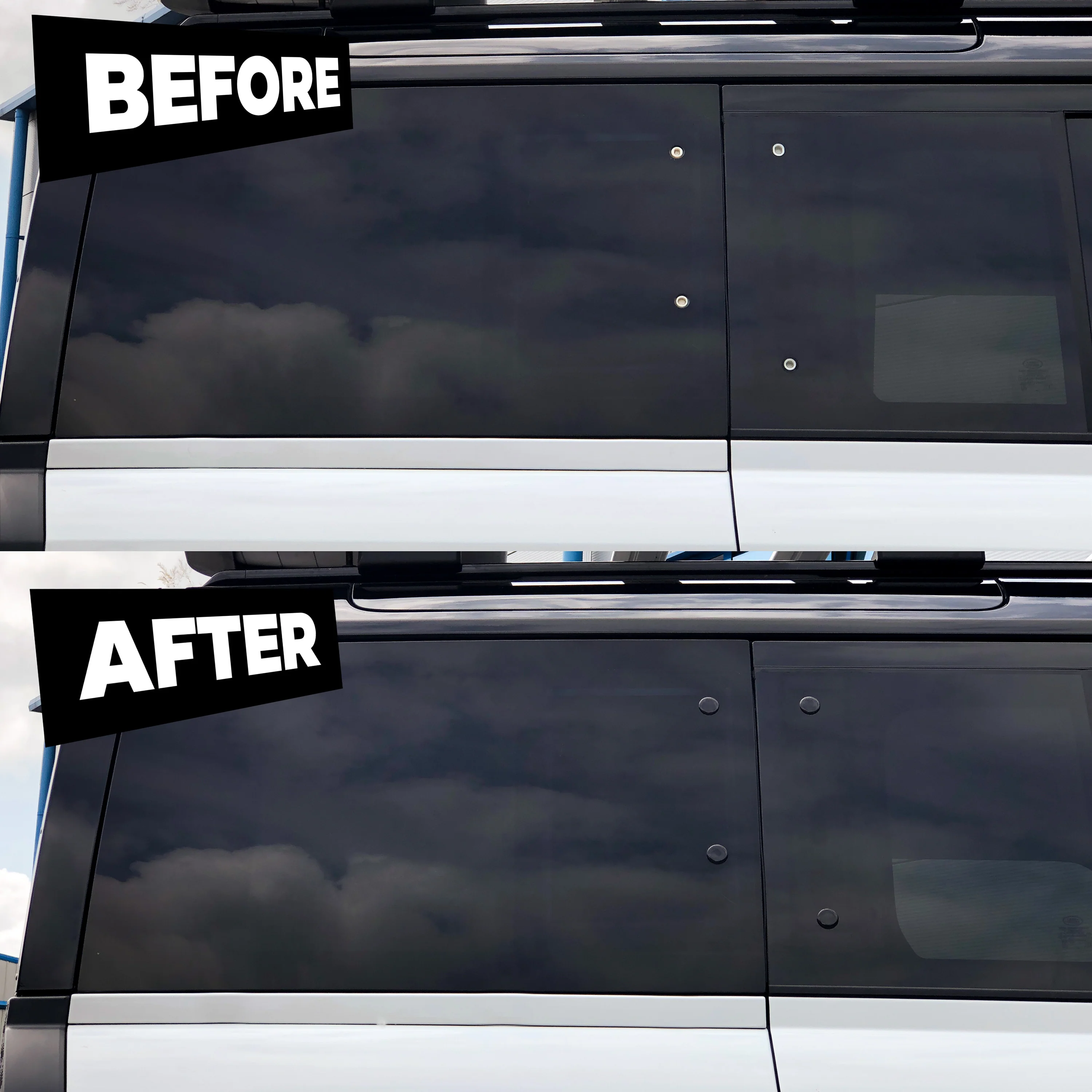Side Panel Delete Stickers - Black x8 - for Land Rover Defender L663 - Image 7