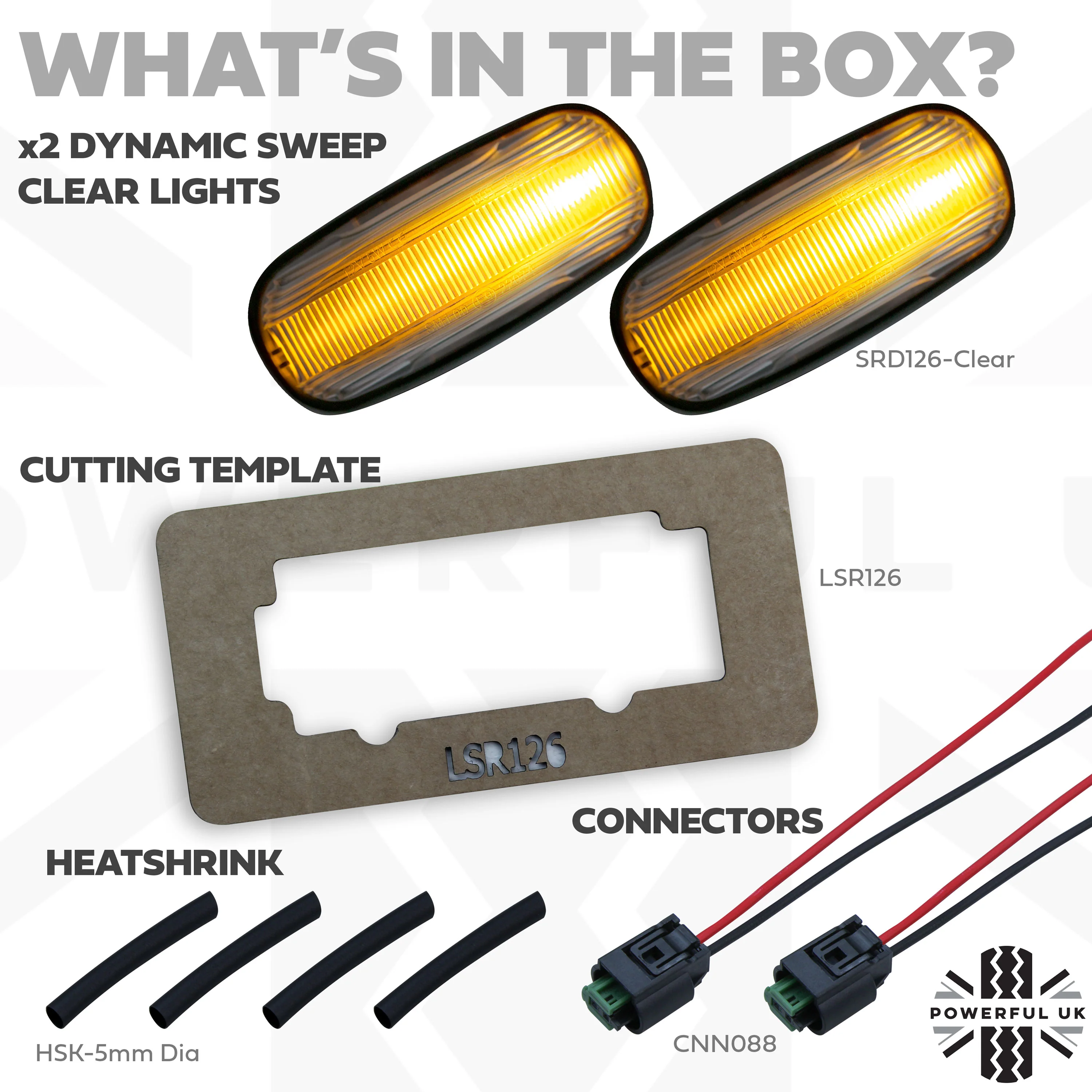 Side Repeaters Conversion Kit - LED - Clear - Dynamic Sweep for Land Rover Defender - Image 2