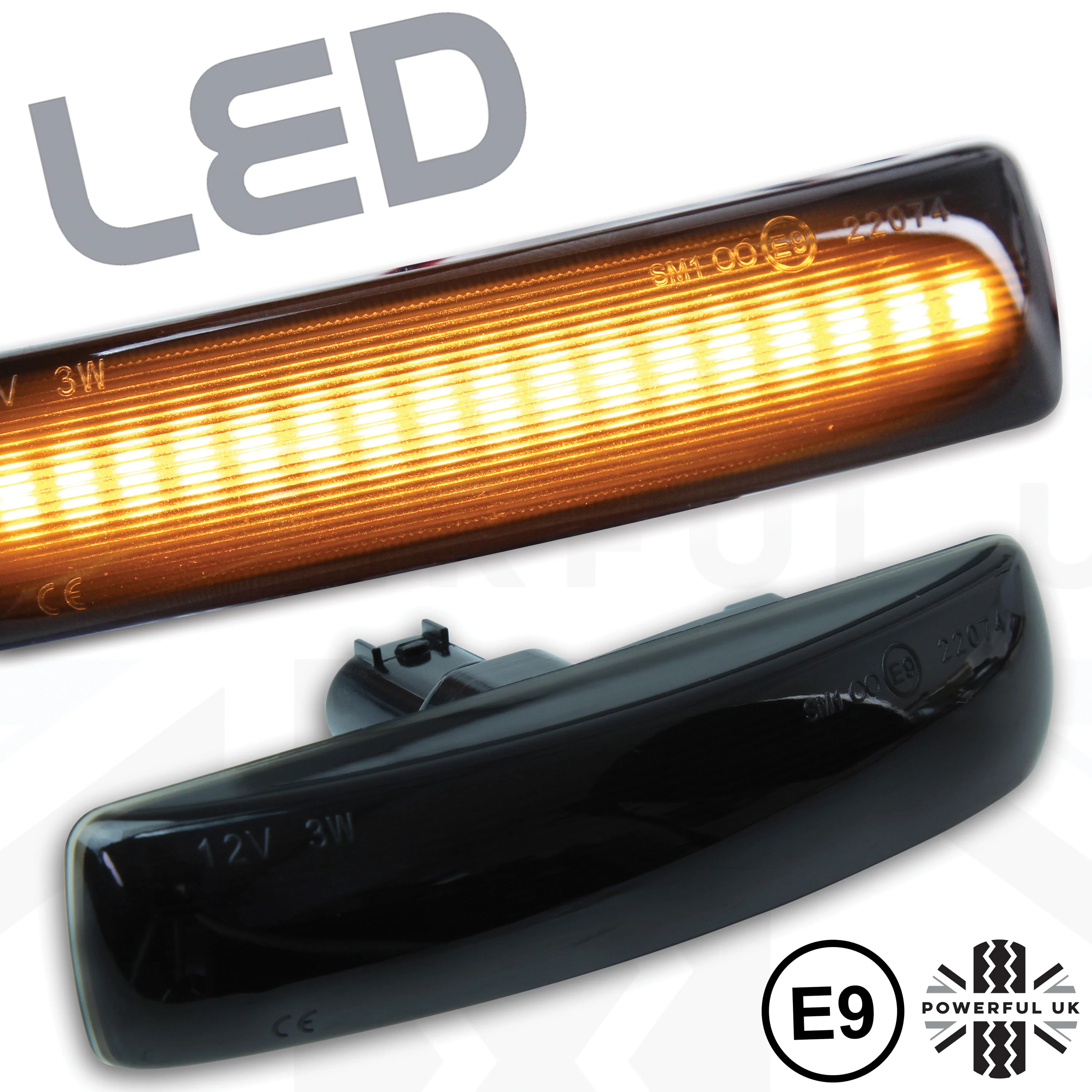 Side Repeaters for Rage Rover Sport L320 (Pair) - LED - Smoked
