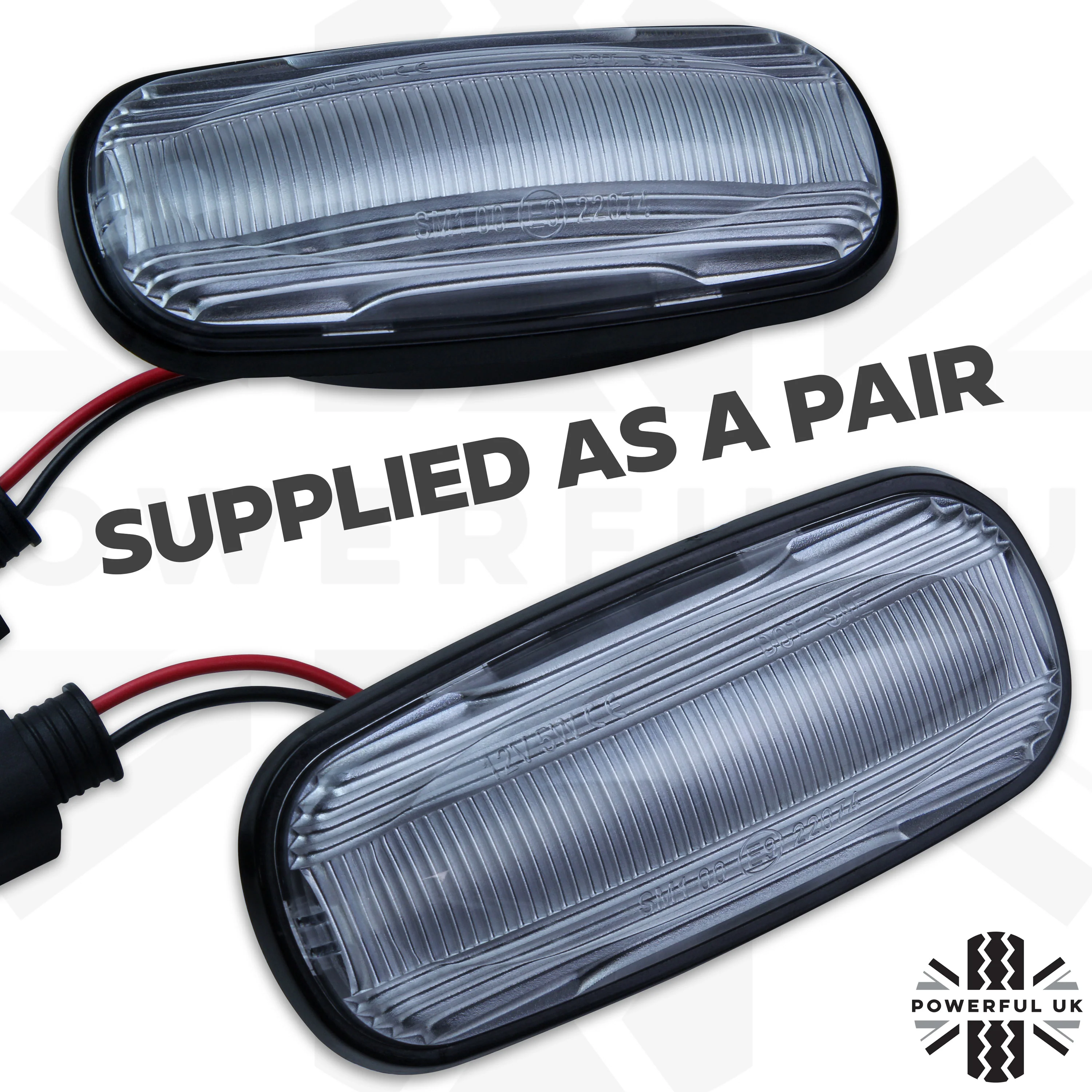 Side Repeaters (Pair) - LED - Clear - for Land Rover Defender - Image 3