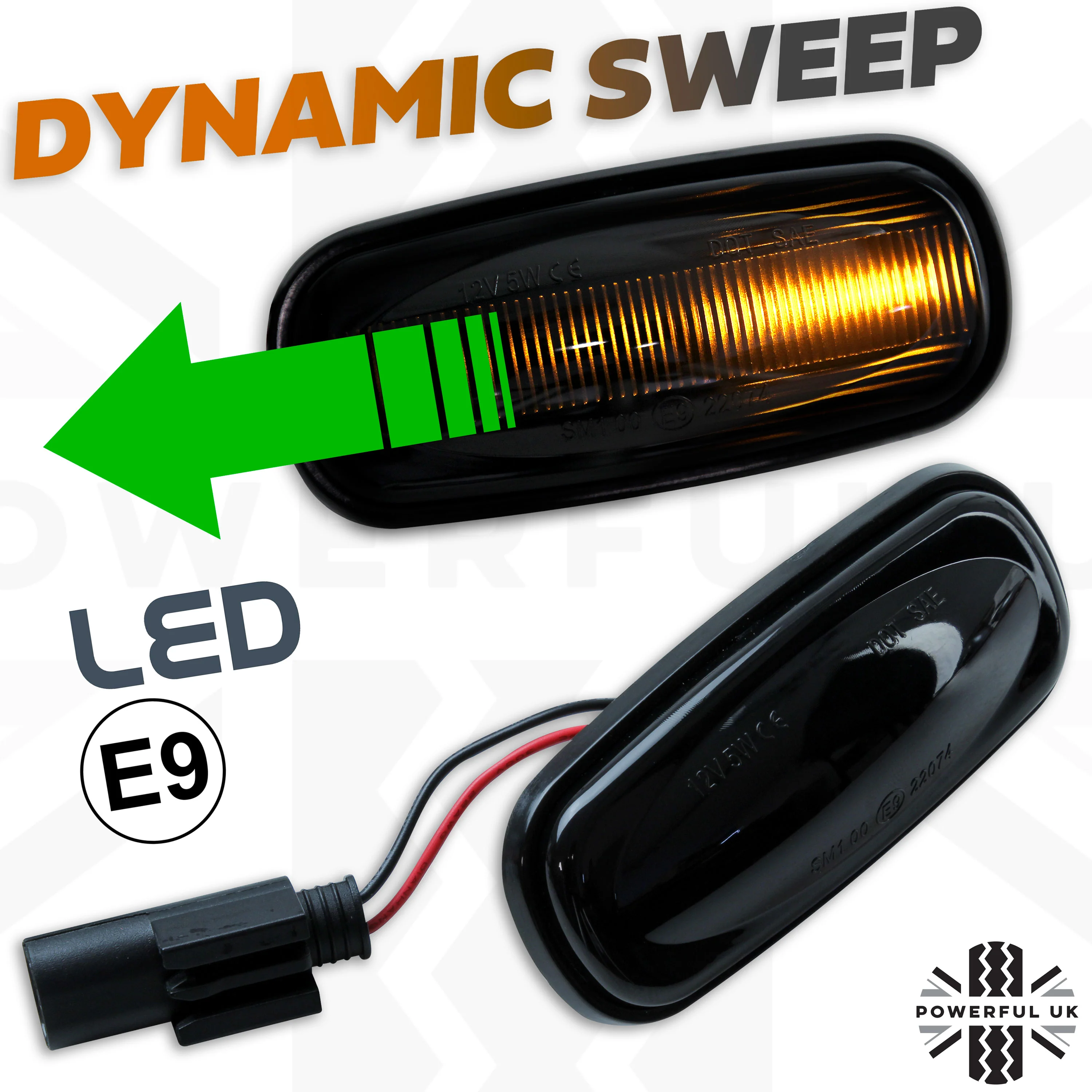 Side Repeaters (Pair) - LED - Smoked - Dynamic Sweep for Land Rover Discovery 2 - Image 2