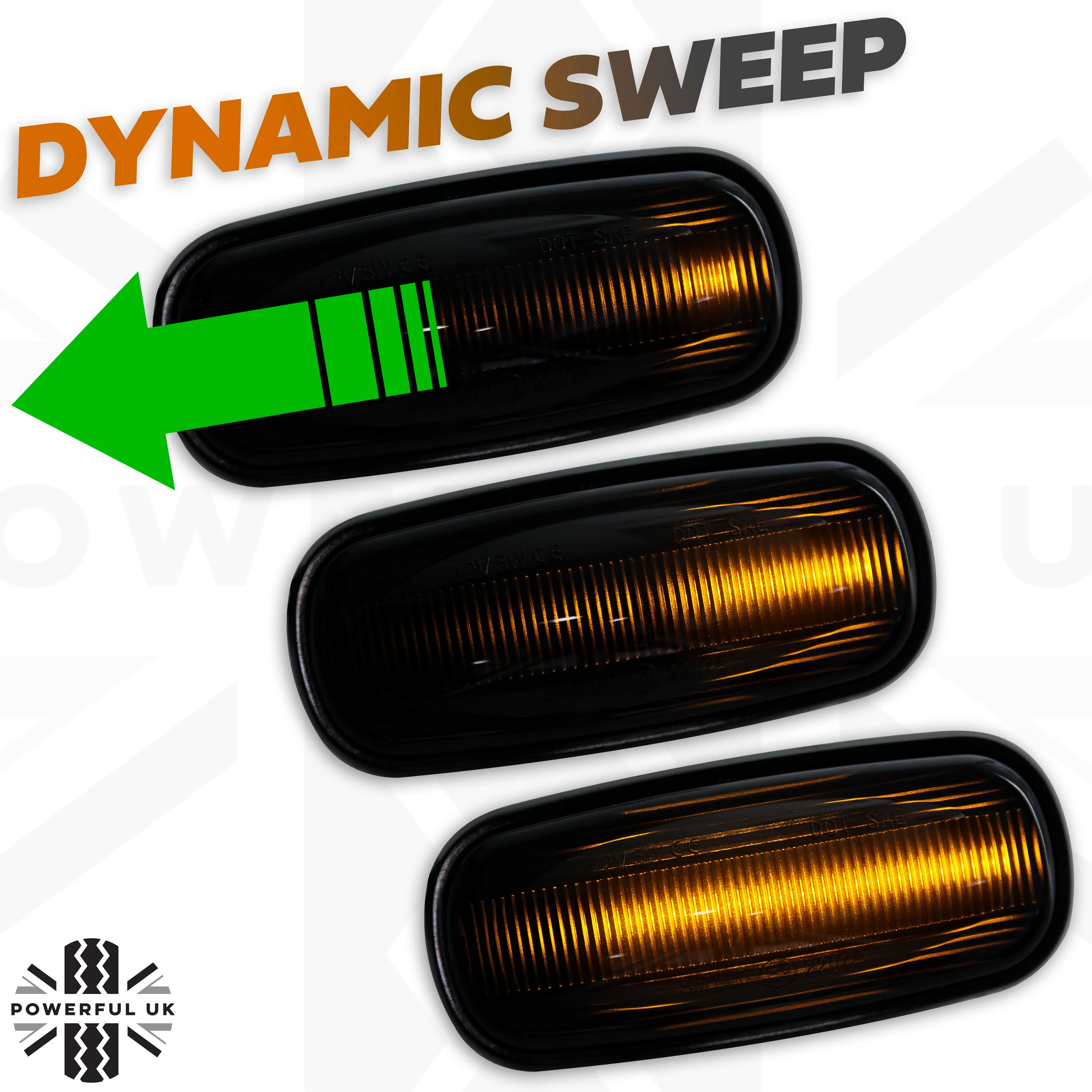 Side Repeaters (Pair) - LED - Smoked - Dynamic Sweep for Land Rover Freelander 1 - Image 5