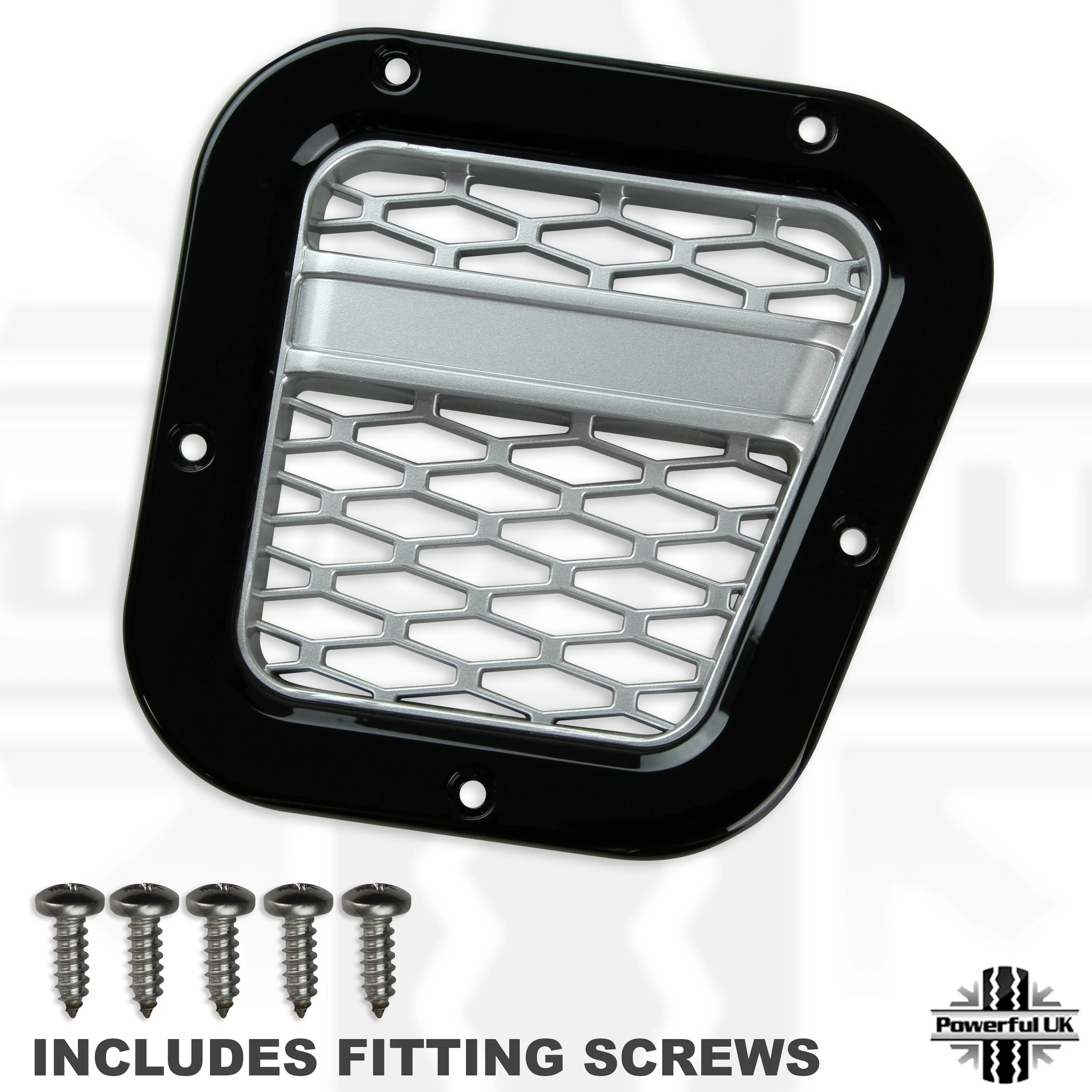 Side Vent - Black & Silver - for Land Rover Defender - Image 2