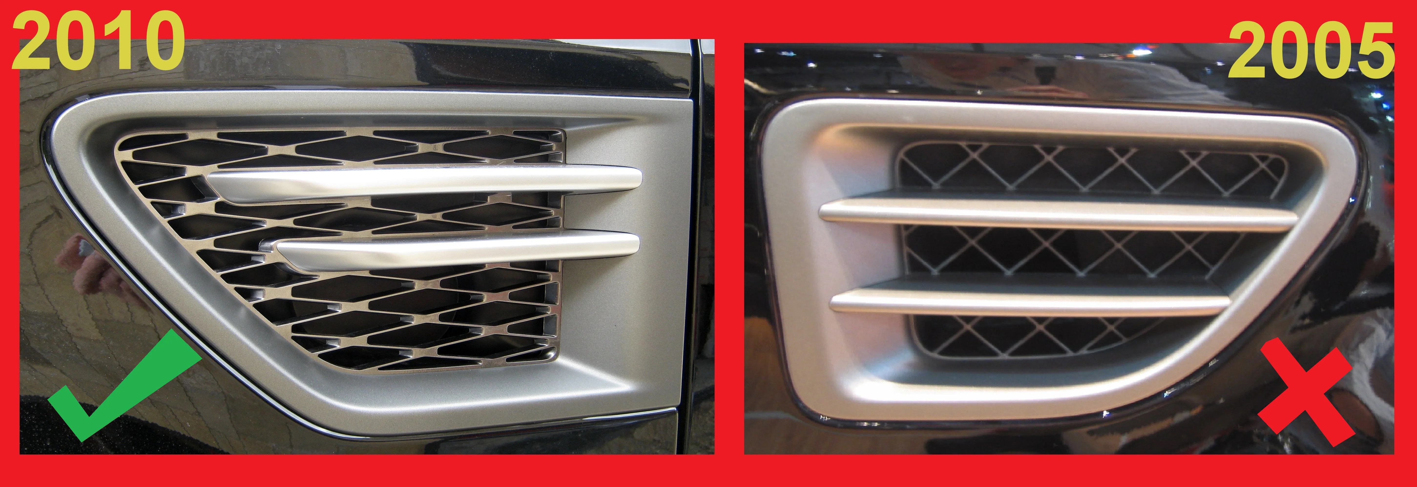 Side Vent Blade Covers (4pc) - Chrome for Range Rover Sport 2010 - Image 4
