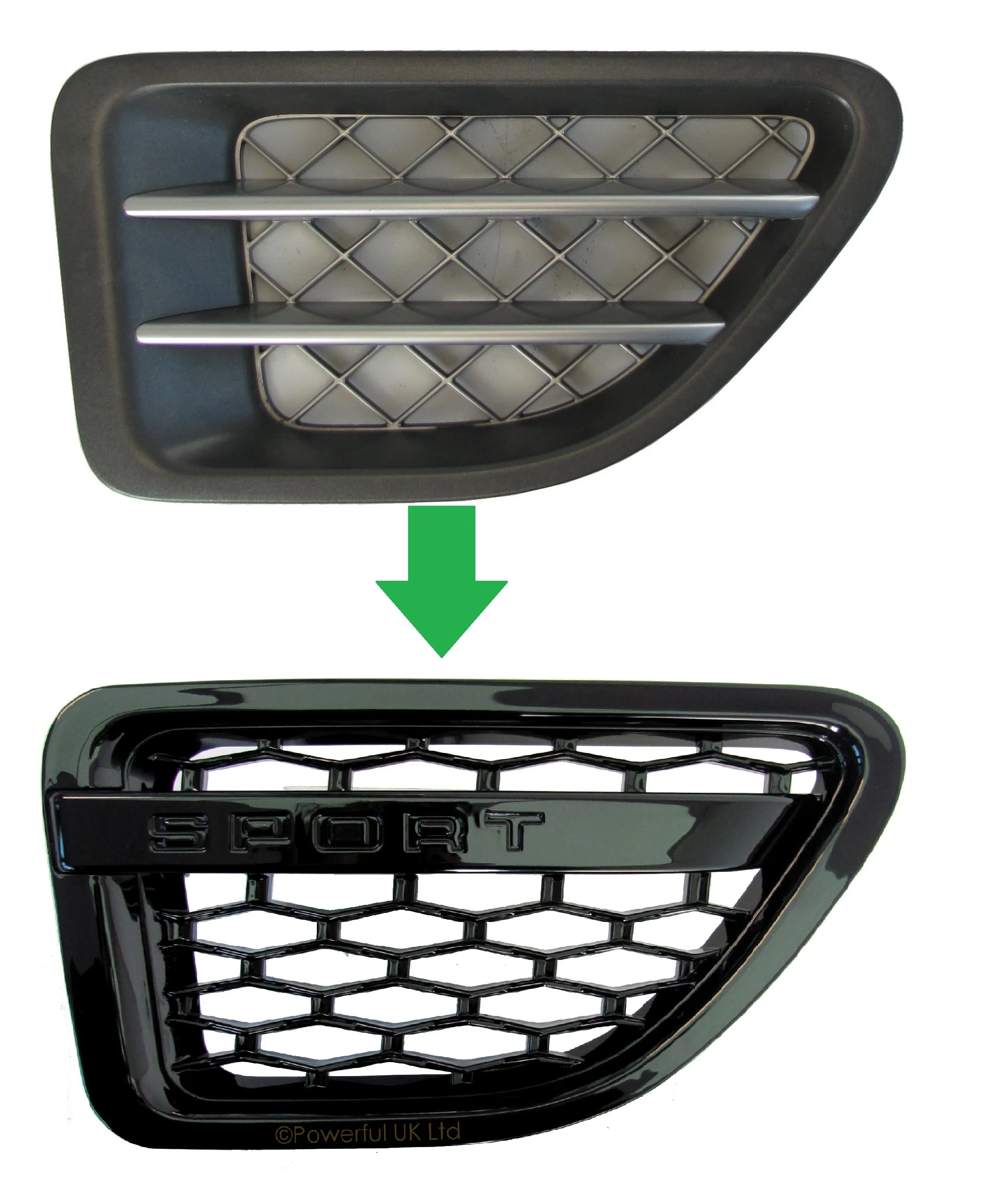 Side Vents - Full Black for Range Rover Sport 2005 - Image 3