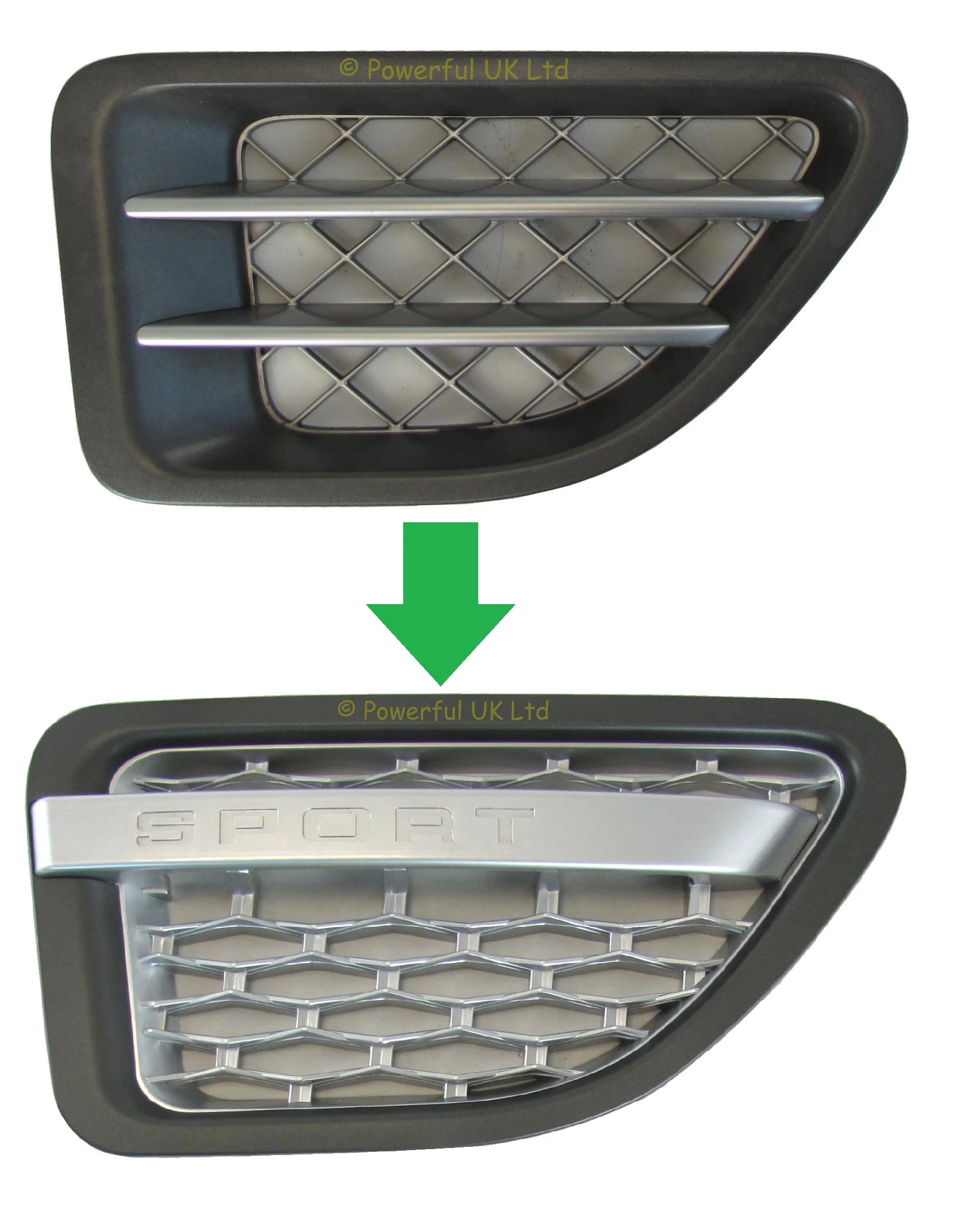 Side Vents - Grey/Silver/Silver for Range Rover Sport 2005 - Image 3