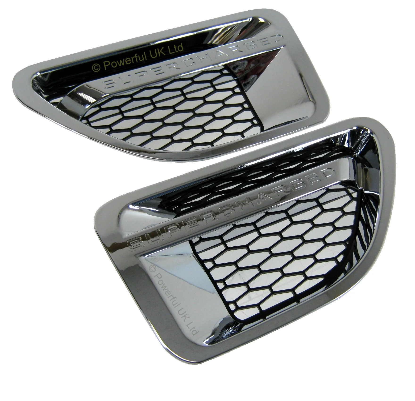 Side Vents SUPERCHARGED Style - Chrome/Black for Range Rover Sport - Image 3