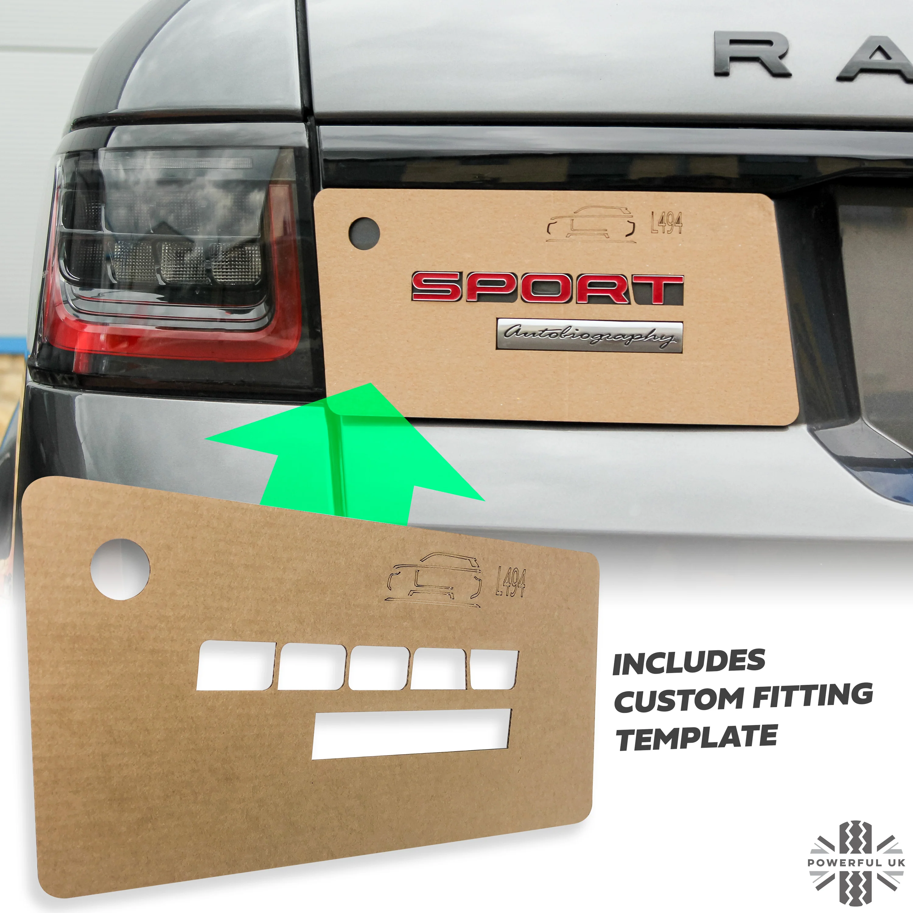 SPORT Lettering - Chrome & Black for Range Rover Sport L494 Tailgate - Image 3