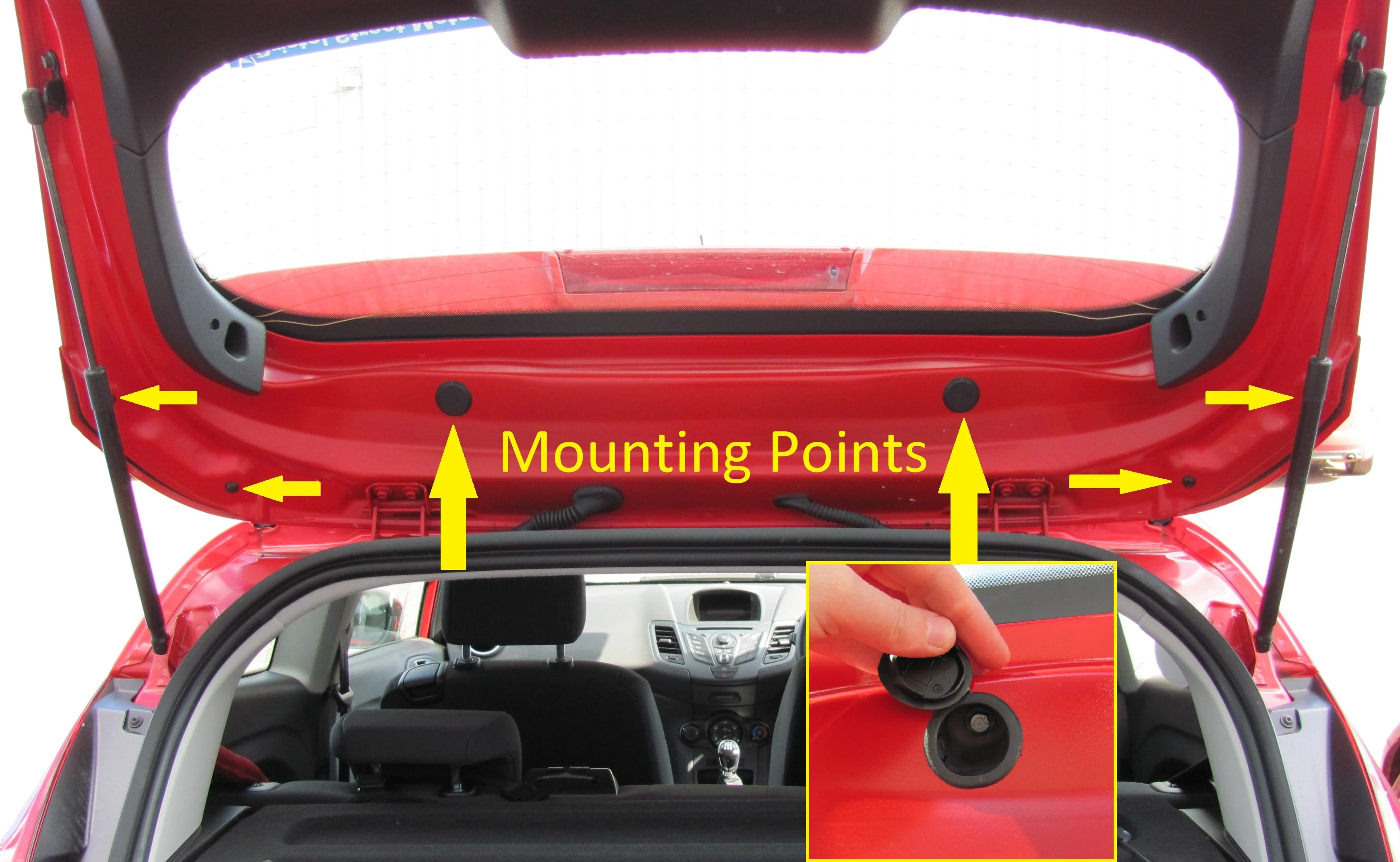 ST Style Rear Spoiler - Primer - for Ford Fiesta Mk 7 - Image 5