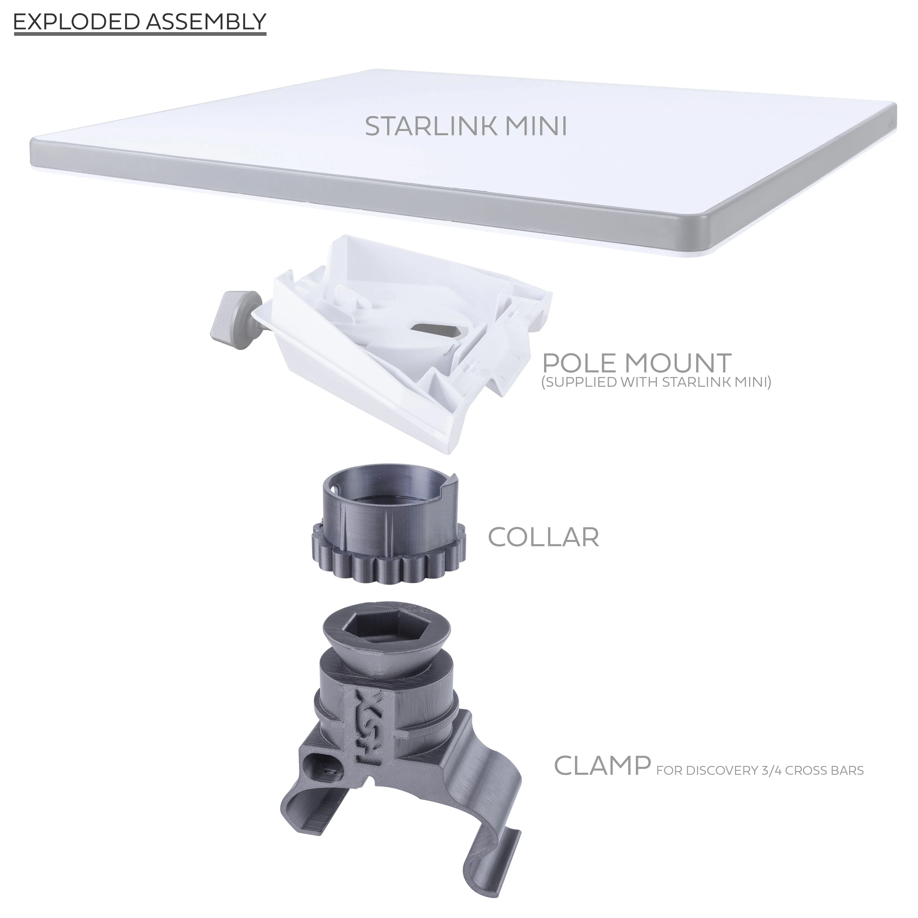 Starlink Mini Mount for Land Rover Discovery 3/4 Cross Bars (for EARLY type Starlink mount) - Image 6