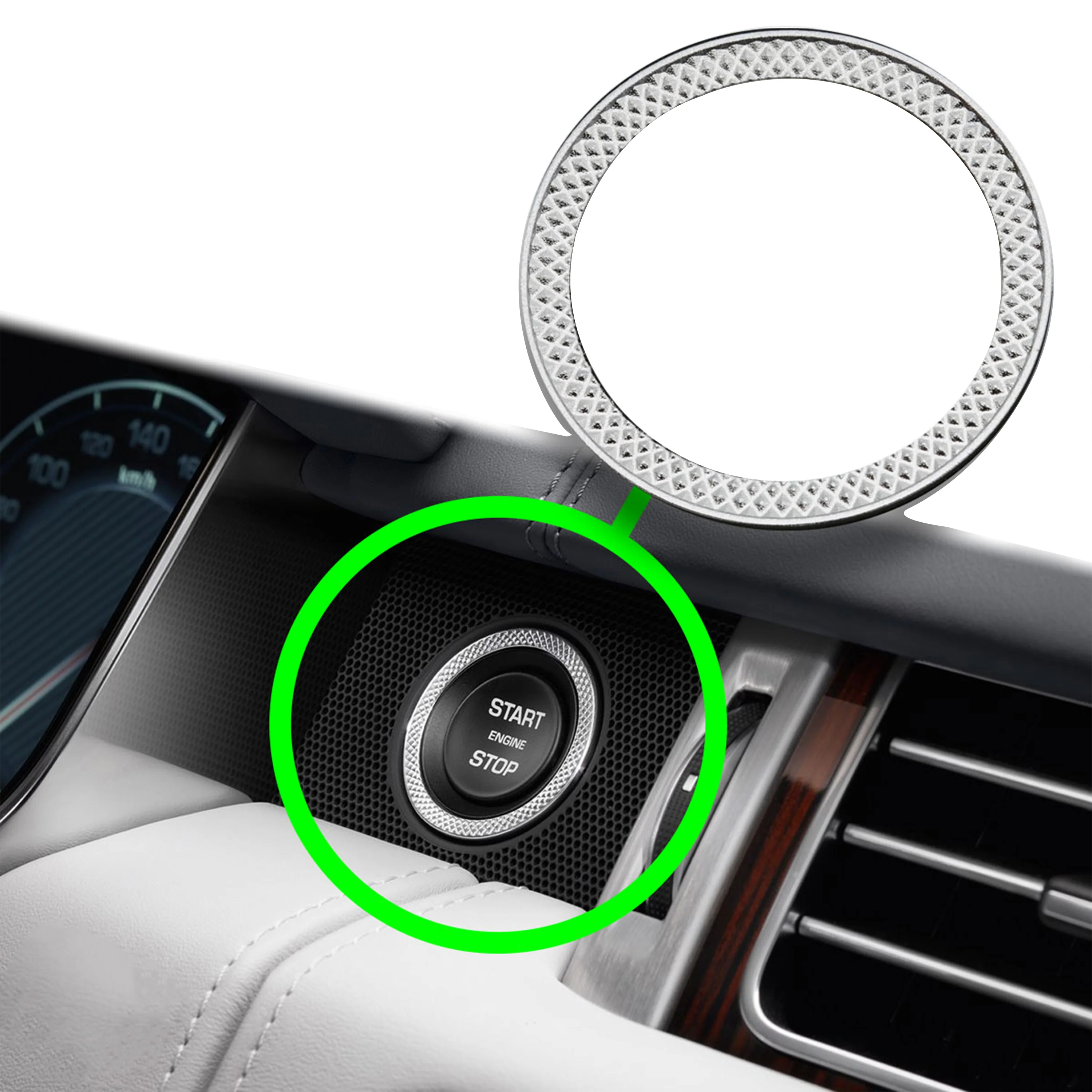 Start / Stop Chrome Metal Button Surround Trim for Range Rover L405