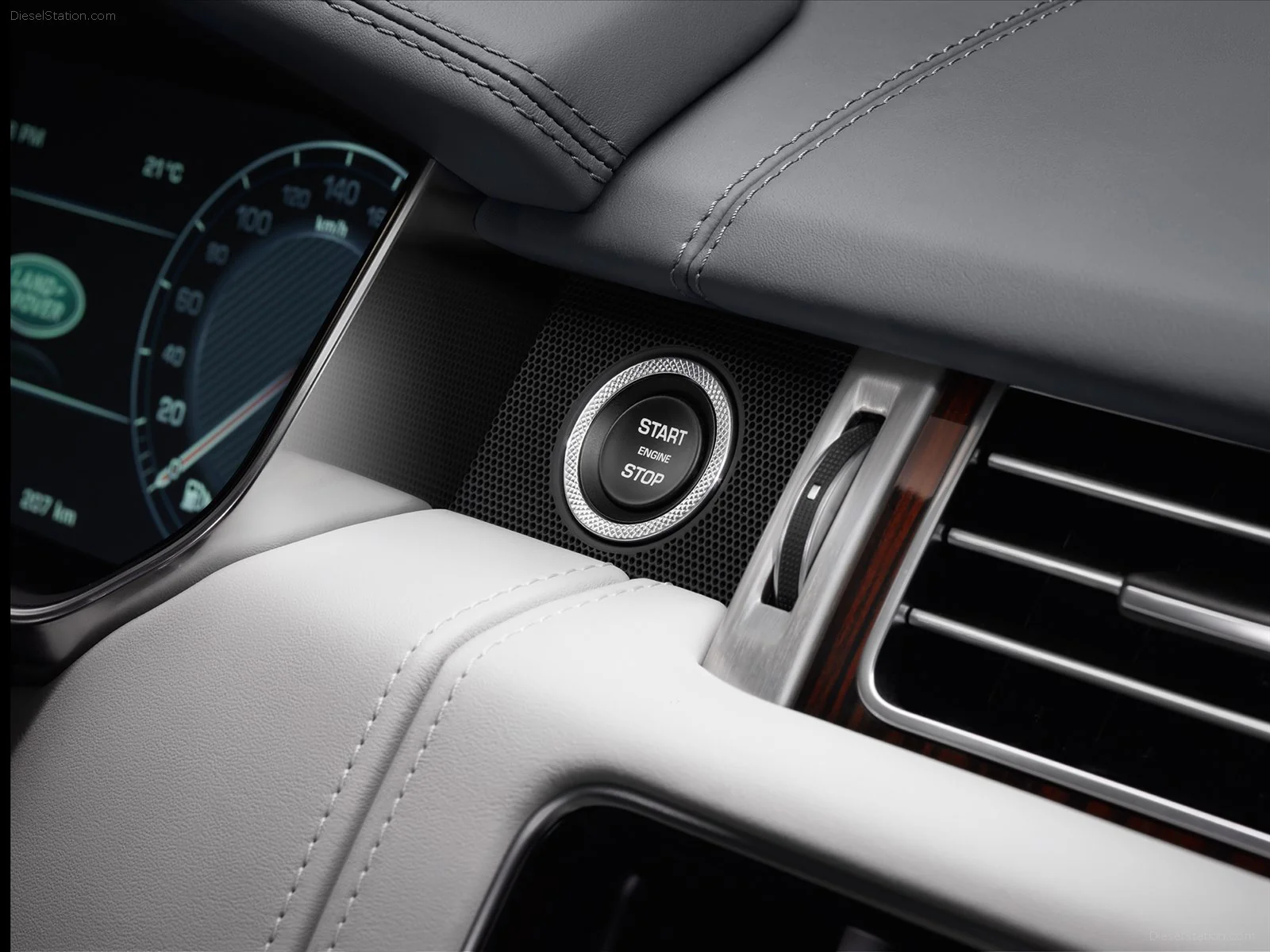 Start / Stop Chrome Metal Button Surround Trim for Range Rover L405 - Image 3