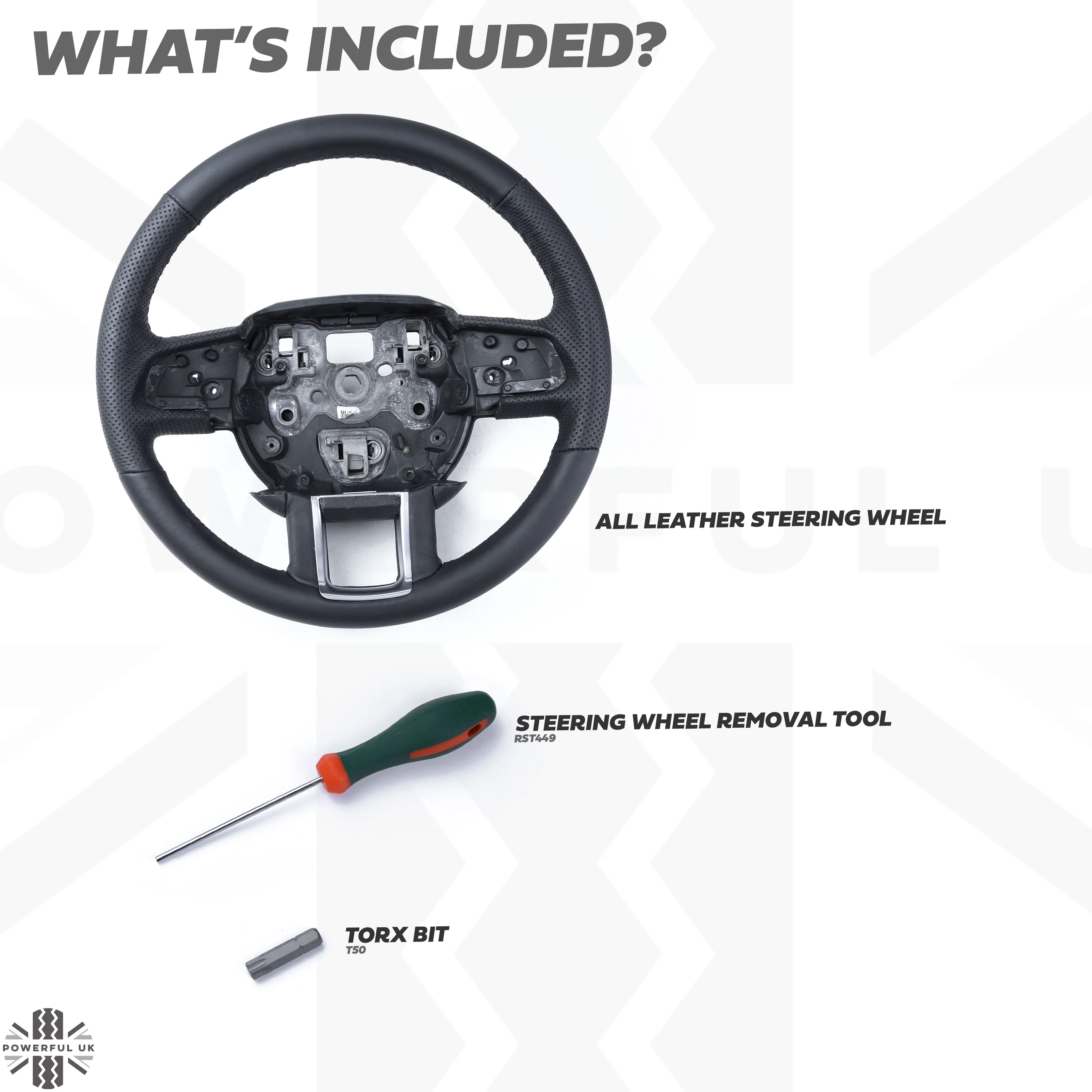 Steering Wheel Non Heated / Paddle Shift / Perforated Leather for Range Rover Evoque 1 - Black - Image 3