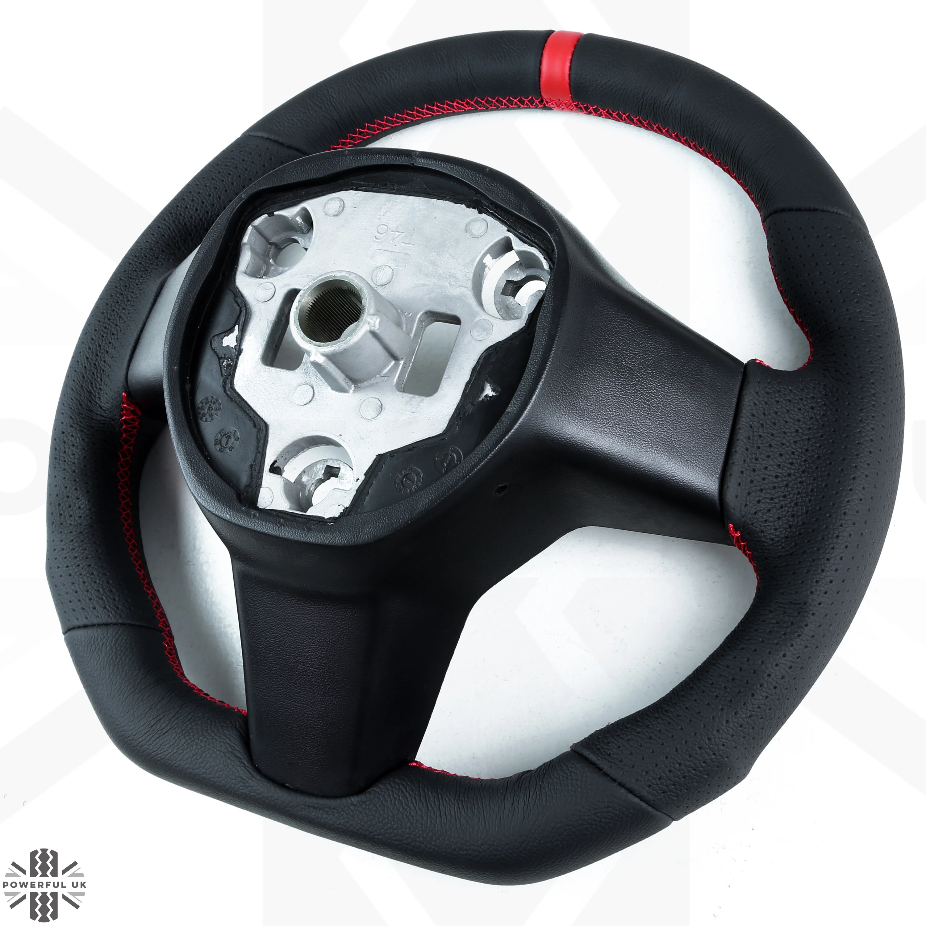Steering Wheel - Non-Heated - Sports Grip - Red Stitch - for Tesla Model 3 - Image 3