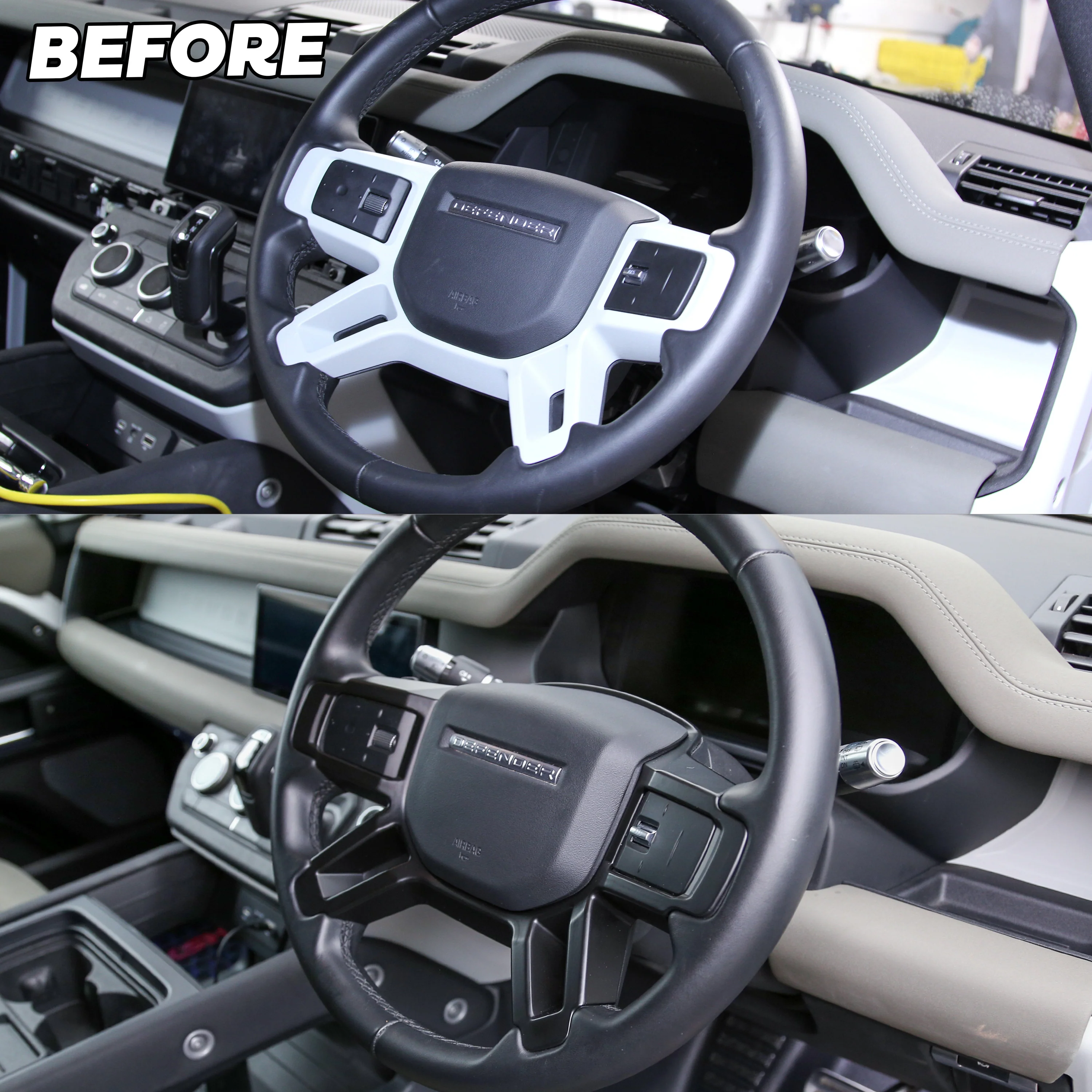 Steering Wheel Spoke Cover - Matt Black - for Land Rover Defender L663 - Image 5