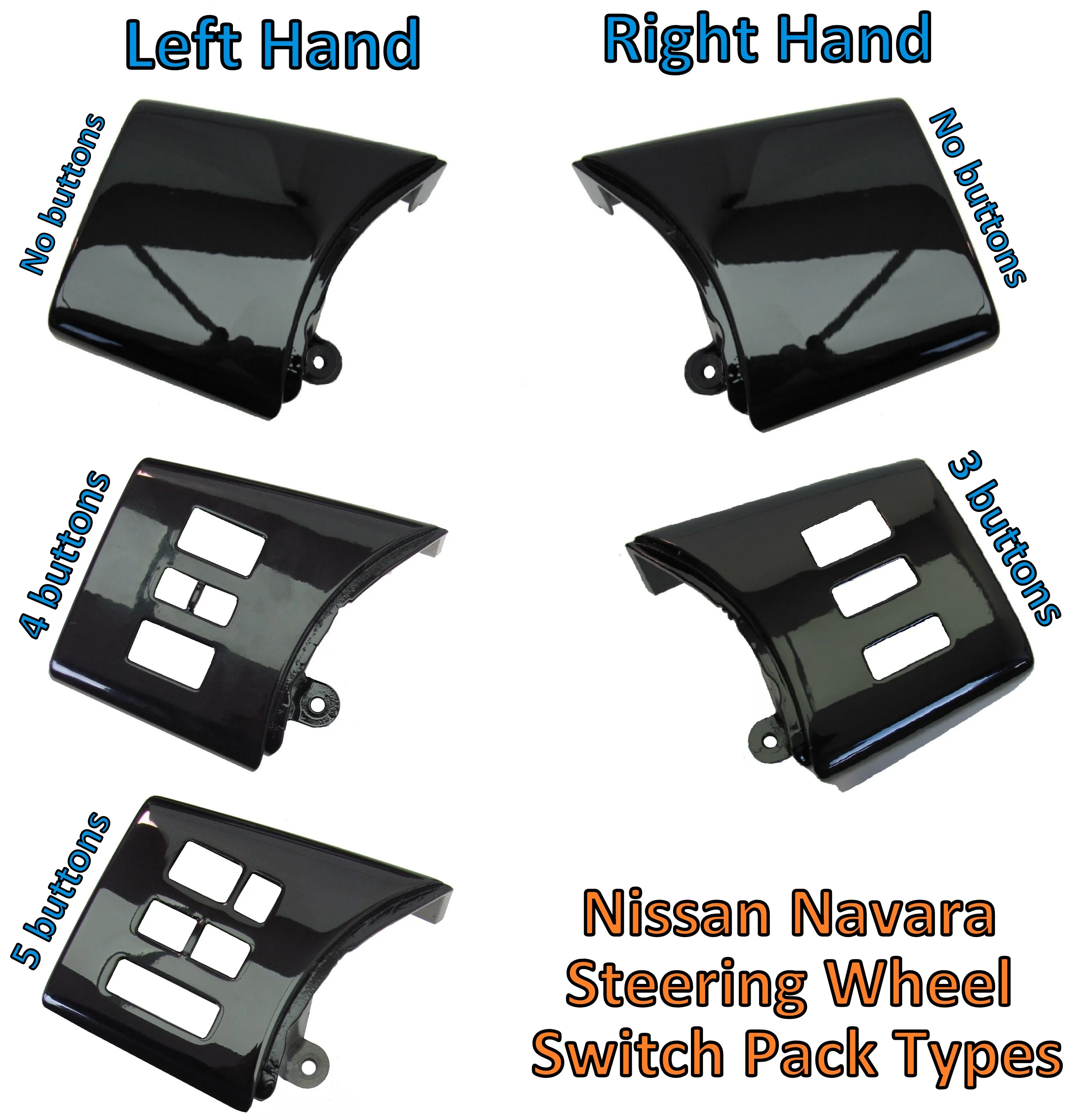 Steering Wheel Switch Left ( 4 switches ) - Black Piano - for Nissan Navara D40 - Image 4