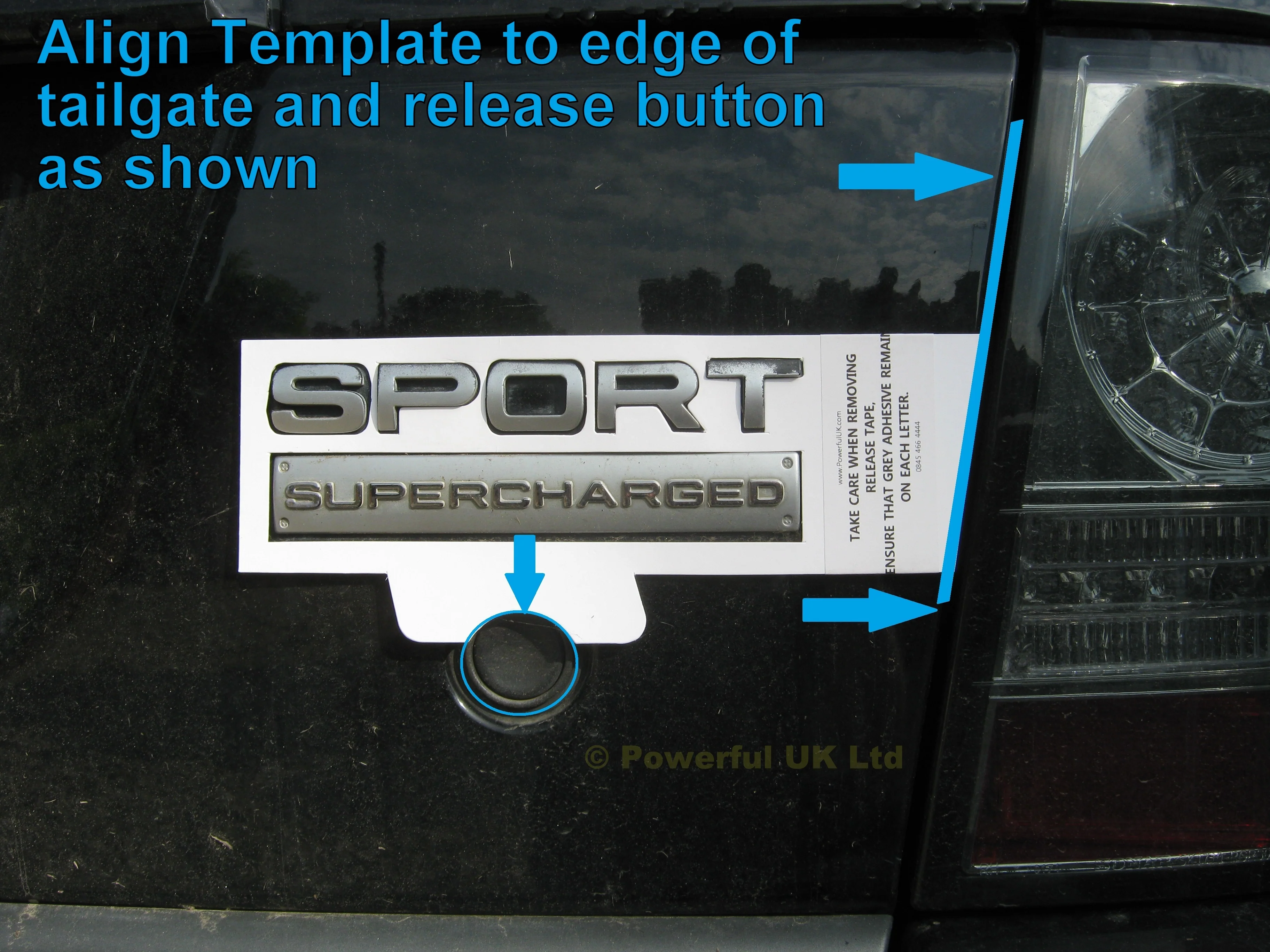 SUPERCHARGED Badge - Black & Chrome for Range Rover Sport - Image 3