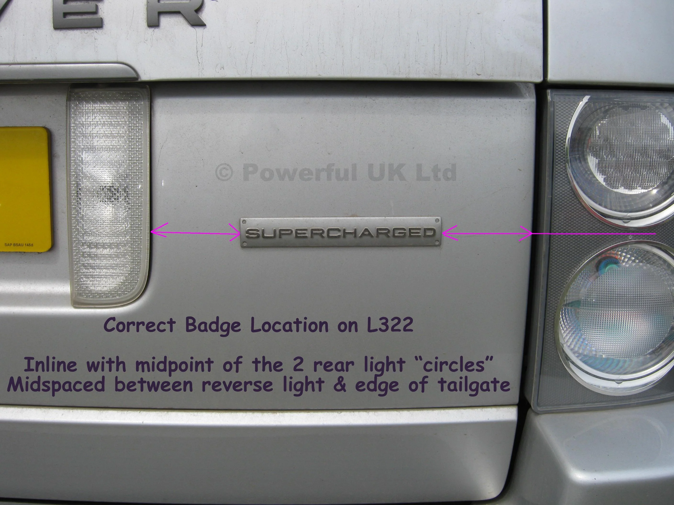 SUPERCHARGED Badge - Matt Black for Range Rover L322 - Image 3