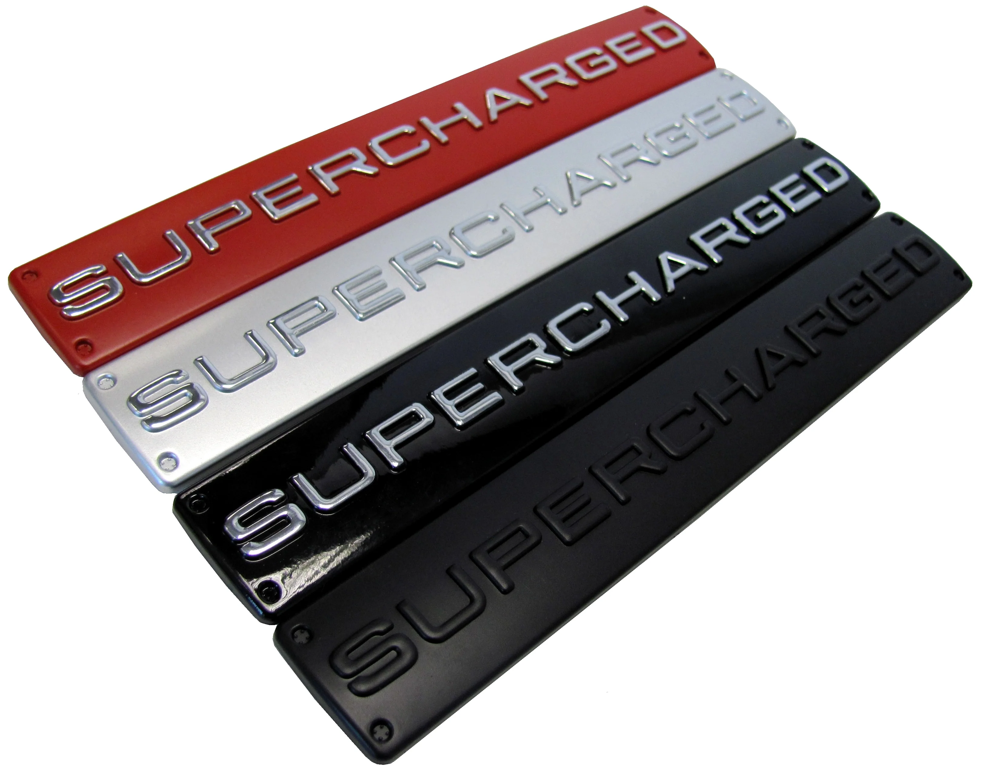 SUPERCHARGED Badge - Red & Chrome for Range Rover L322 - Image 2