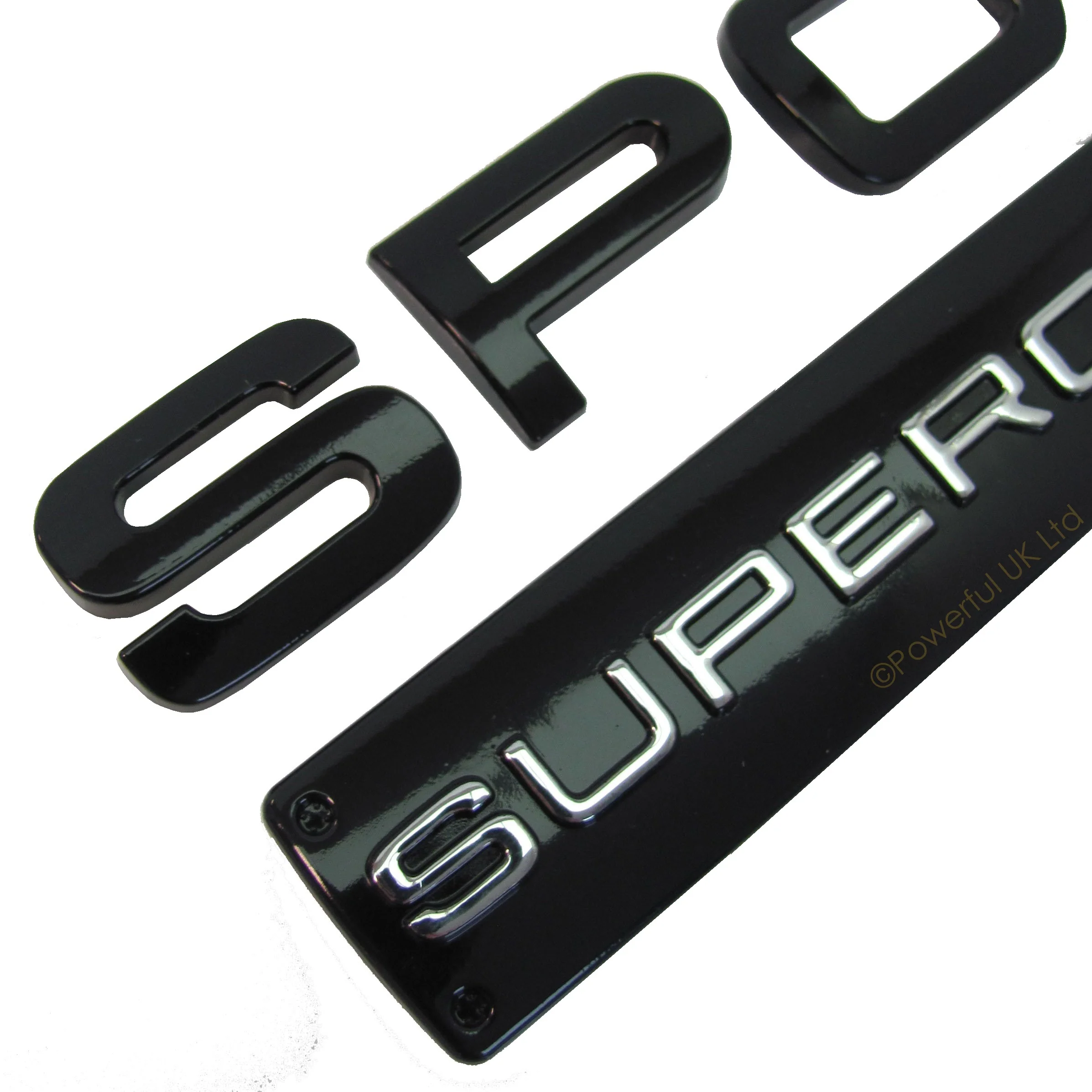 SUPERCHARGED & SPORT tailgate badge for Range Rover - Black - Image 3