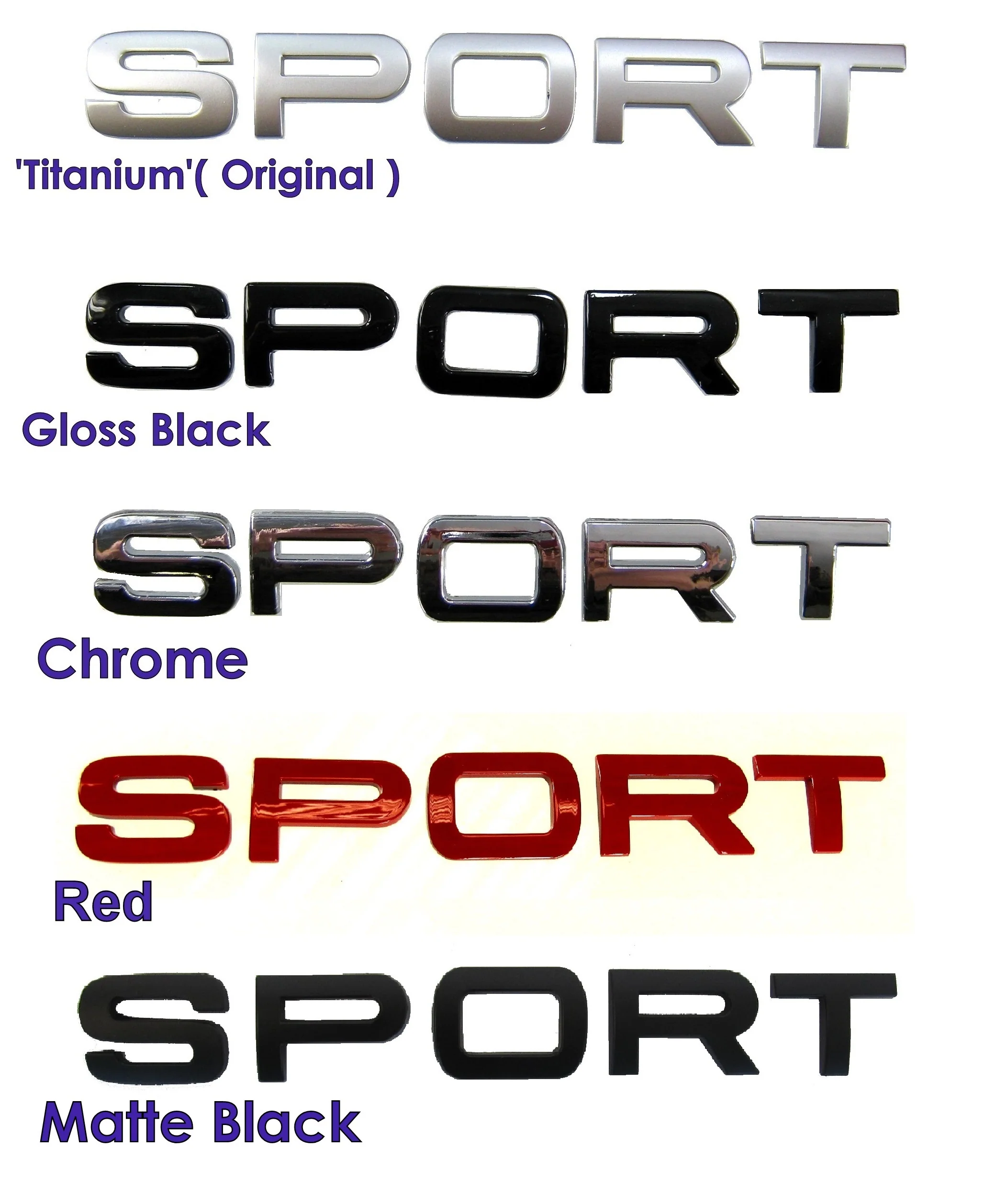 SUPERCHARGED & SPORT tailgate badge for Range Rover - Black - Image 5