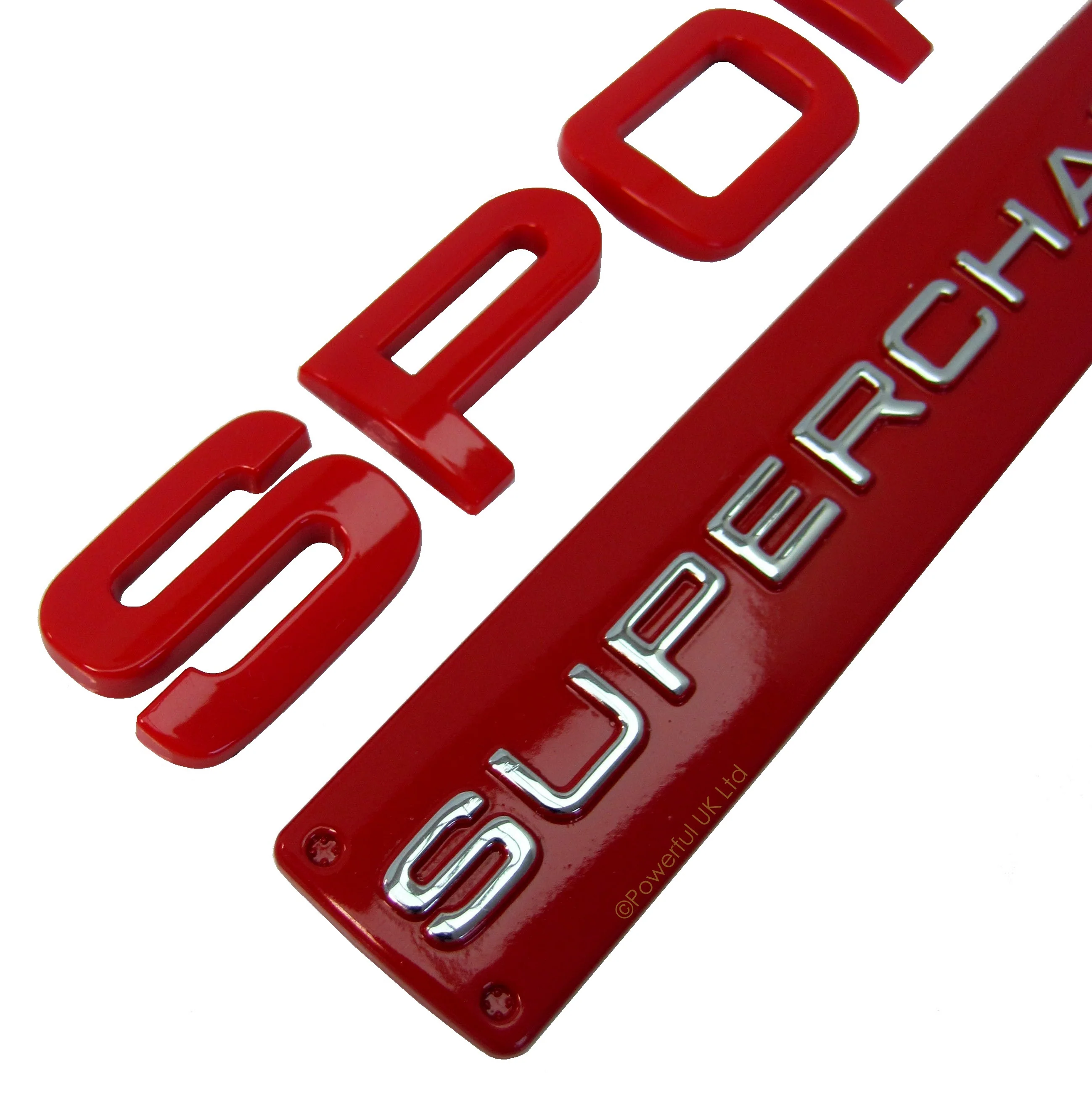 SUPERCHARGED & SPORT tailgate badge for Range Rover - Red - Image 2