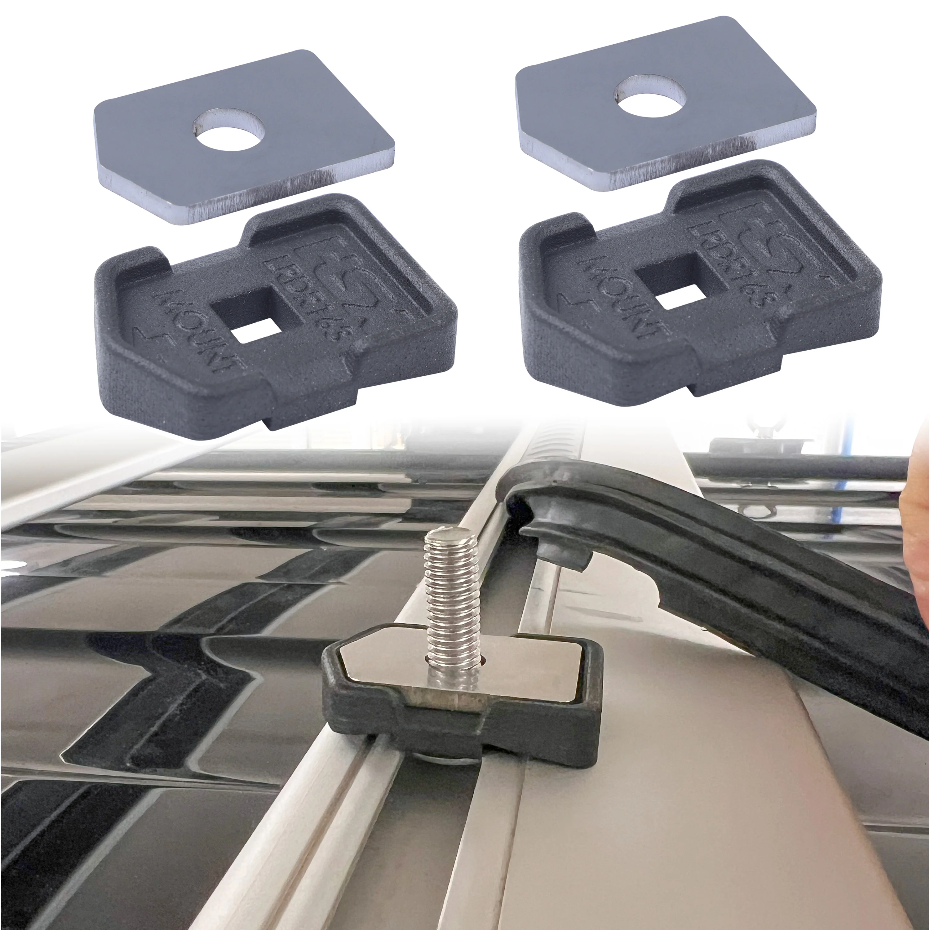 2x T-Slot Mounts for Expedition Roof Rack/Cross Bars for Land Rover Defender L663