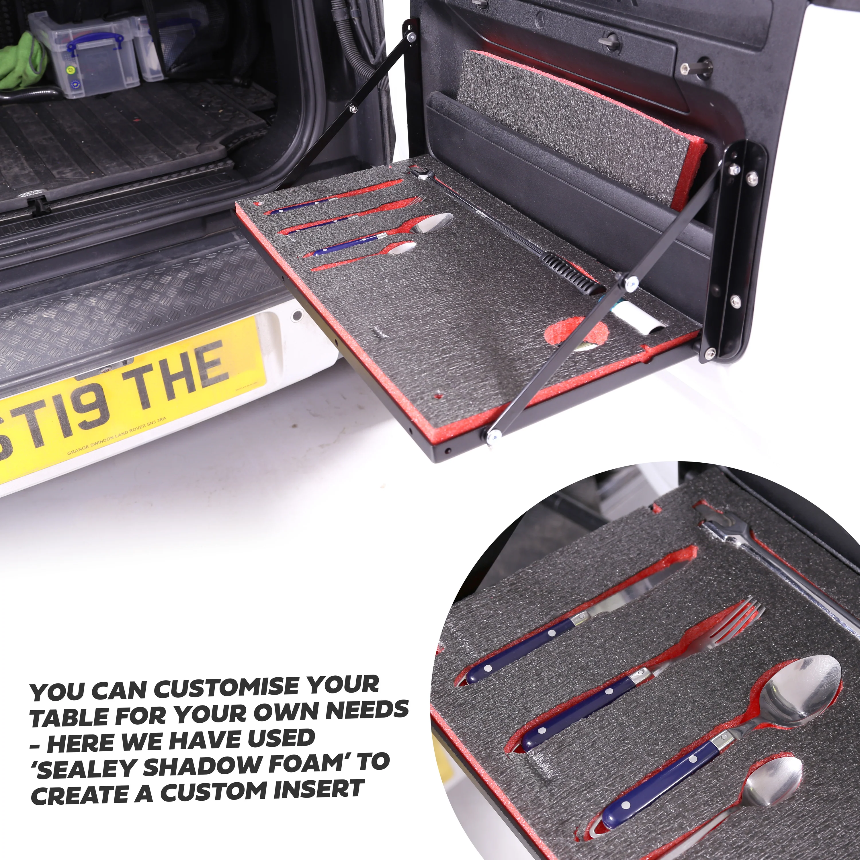 Tailgate Folding Picnic TABLE KIT for Land Rover Defender L663 - Mix Design - Image 7