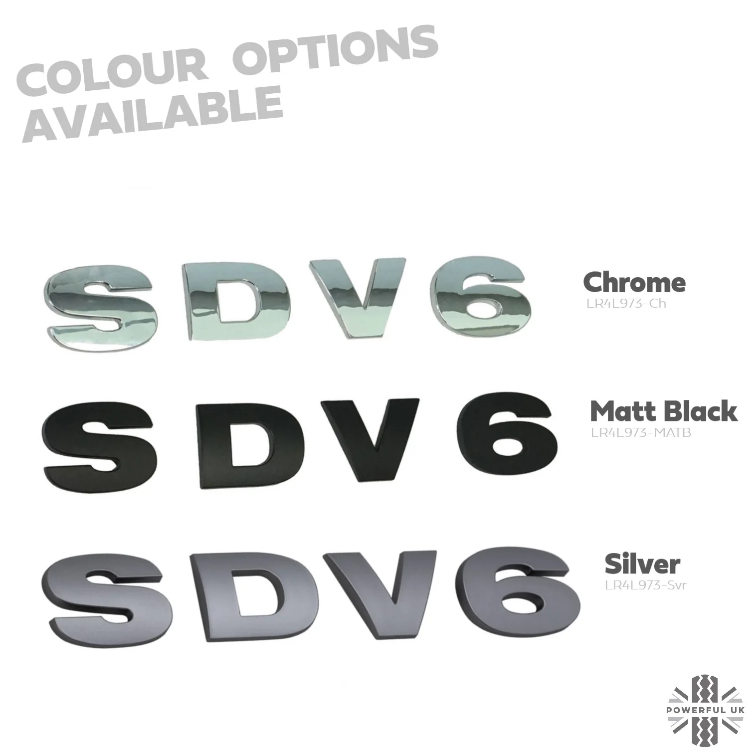 Tailgate Lettering "SDV6" - Matt Black - for Land Rover Discovery 3 & 4 - Image 4