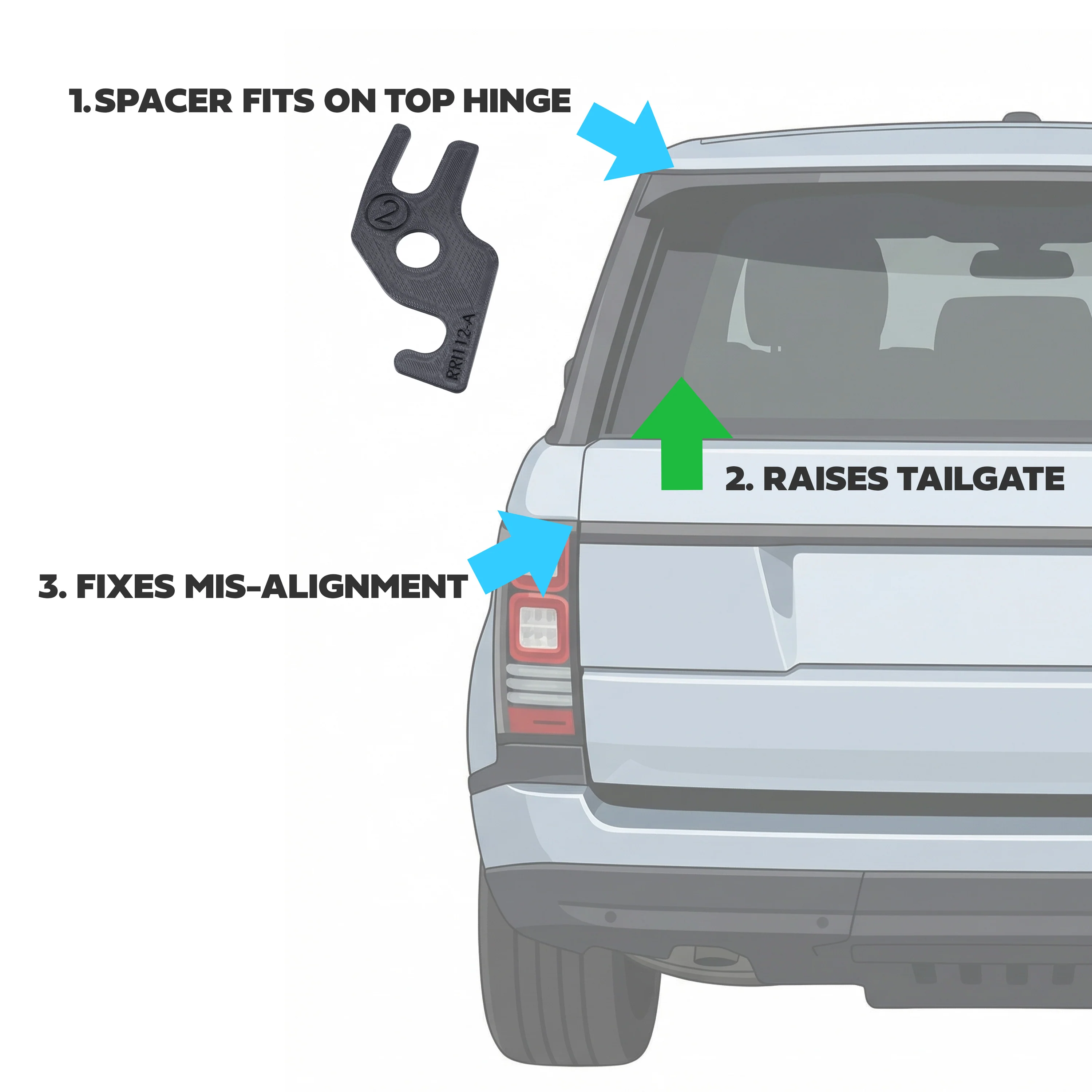 Dropped Tailgate Spacer Kit for Range Rover L405 - Image 3
