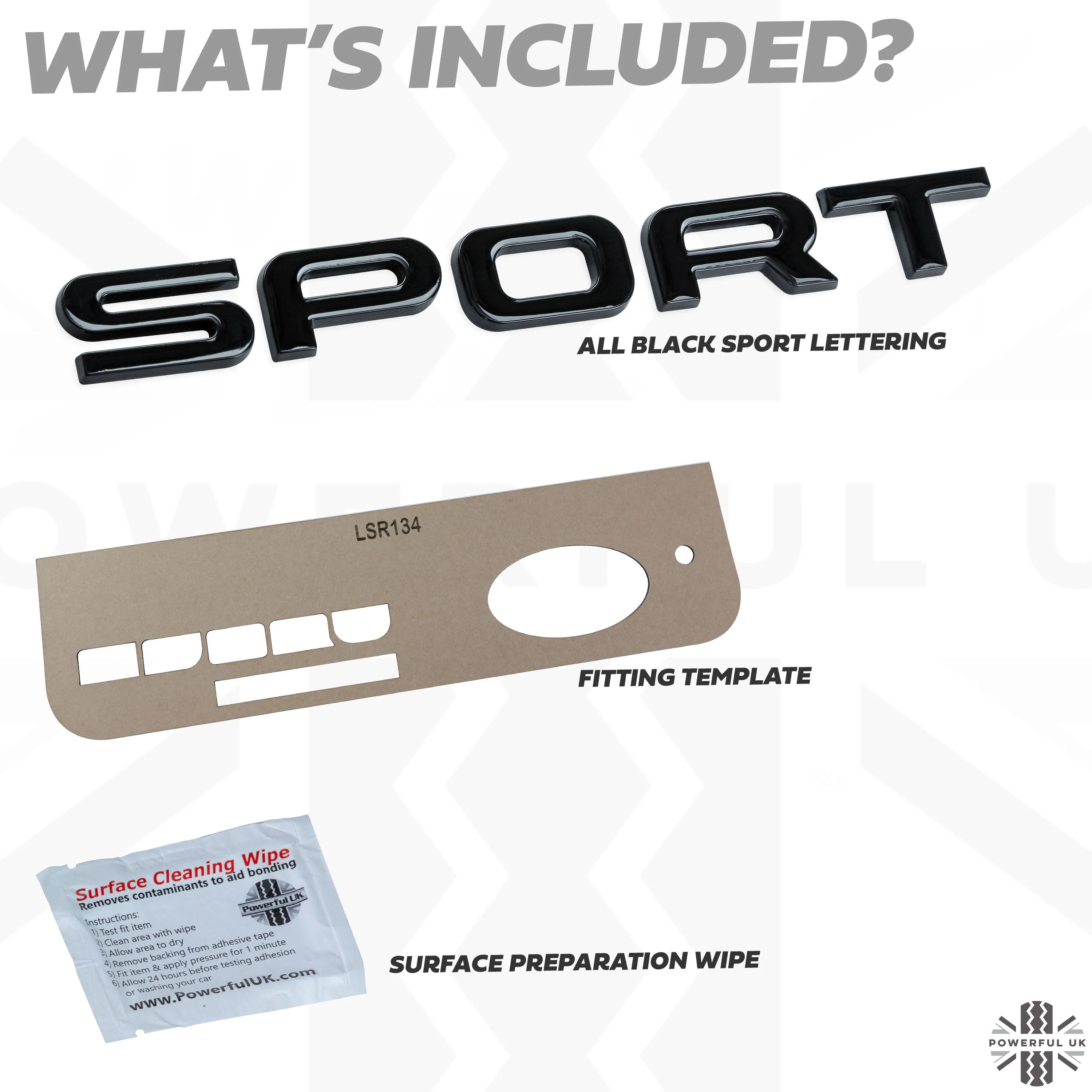 Tailgate SPORT Lettering - All Black for Land Rover Discovery Sport - Image 3