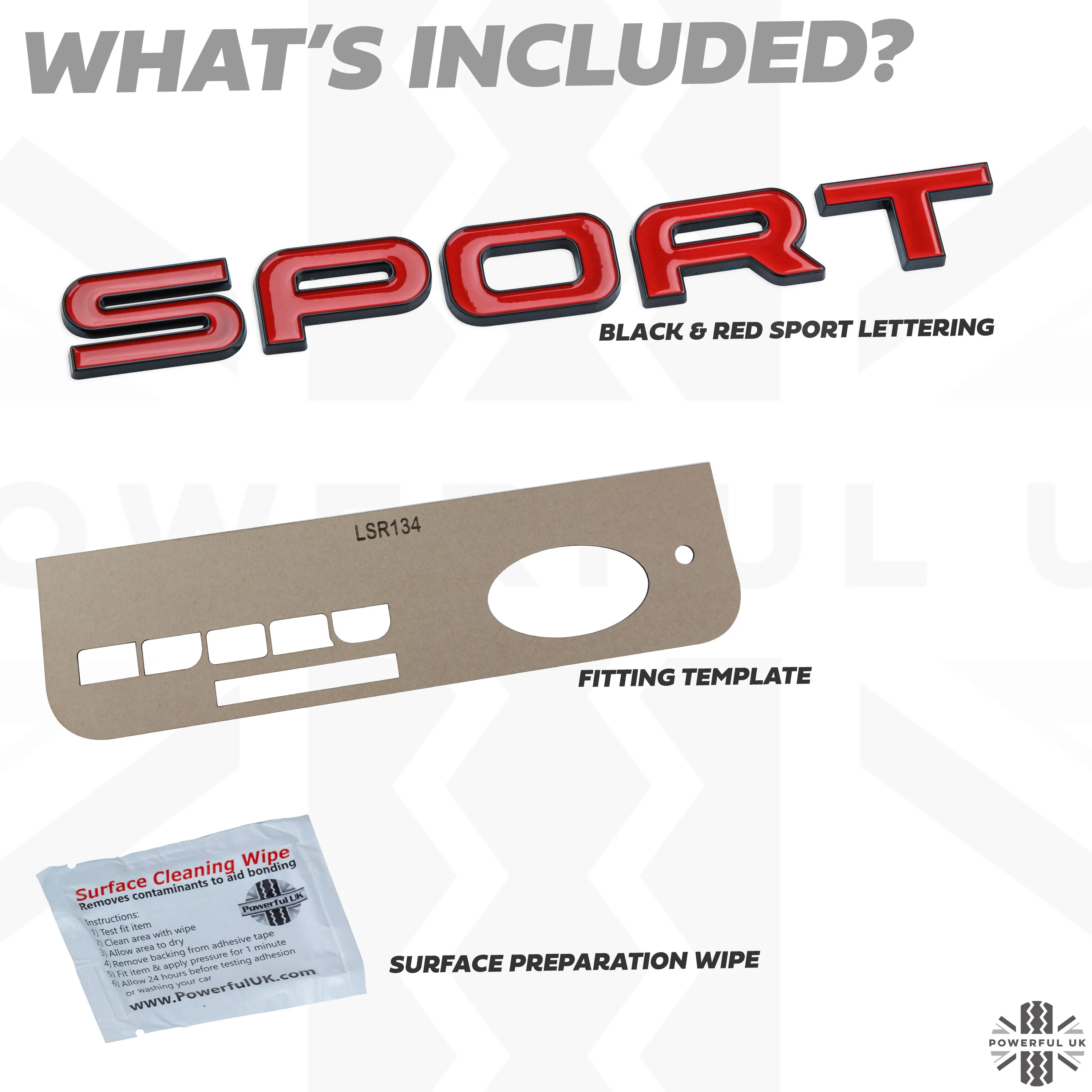 Tailgate SPORT Lettering - Black & Red for Land Rover Discovery Sport - Image 4