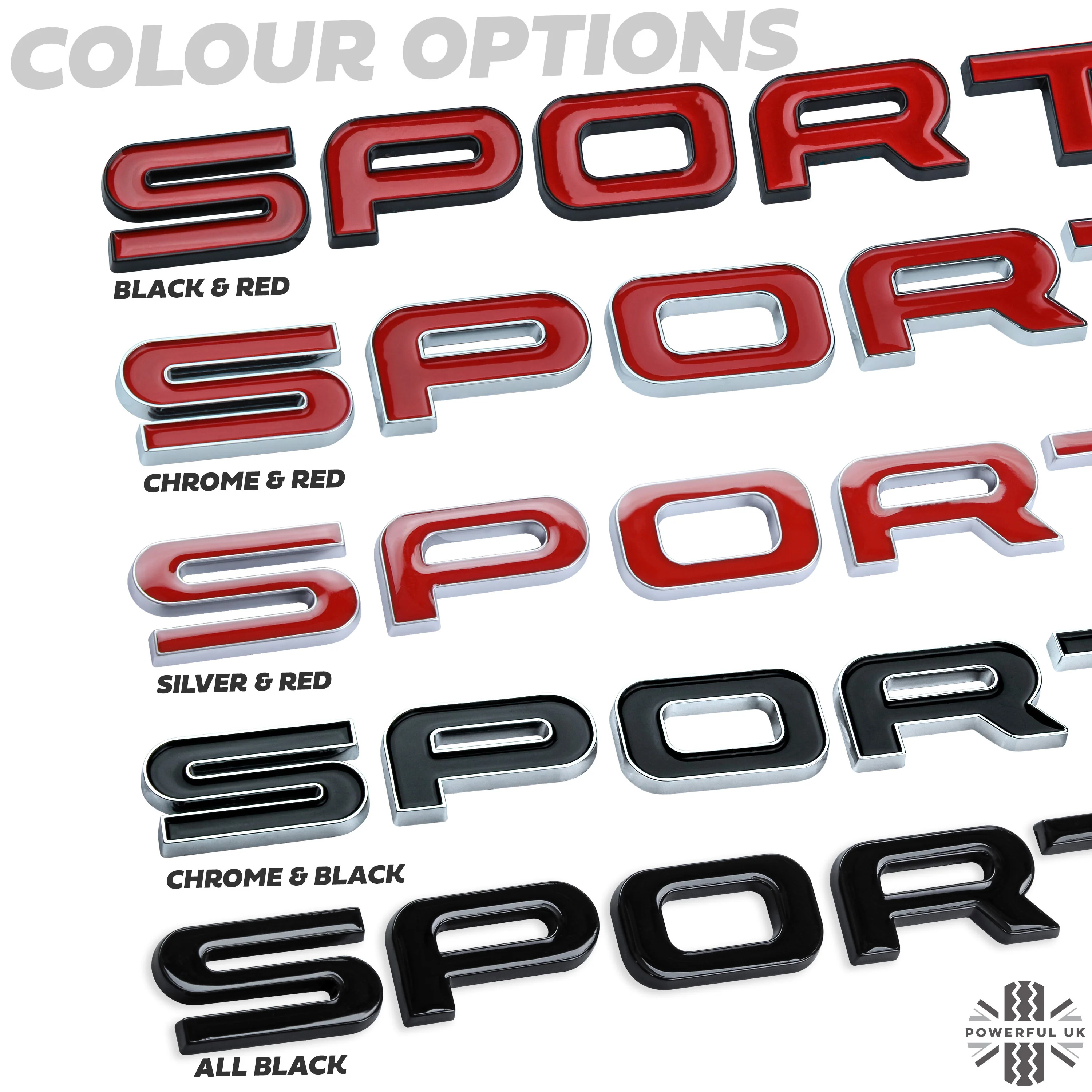 Tailgate SPORT Lettering - Chrome & Black for Land Rover Discovery Sport - Image 6