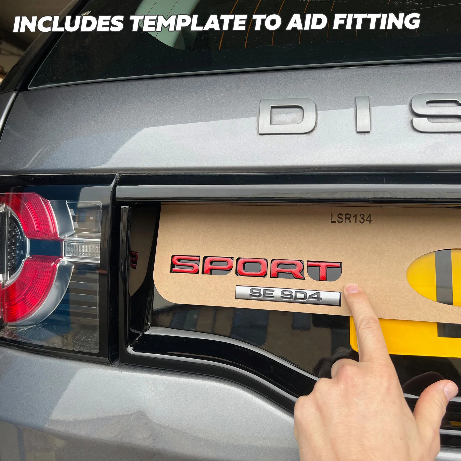 Tailgate SPORT Lettering - Chrome & Red for Land Rover Discovery Sport - Image 4