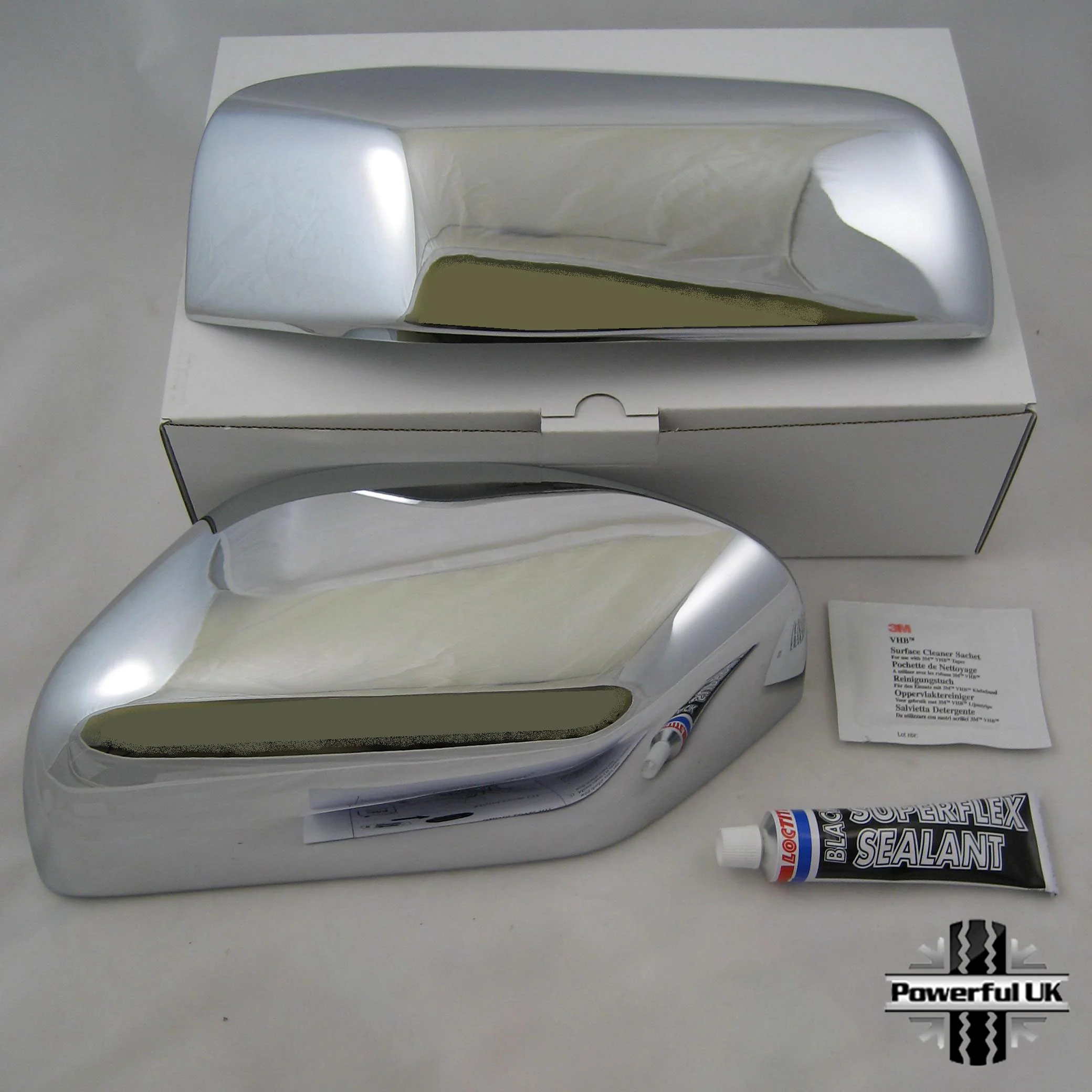 Top Half Mirror Covers for Land Rover Discovery 3 - Chrome - Image 3