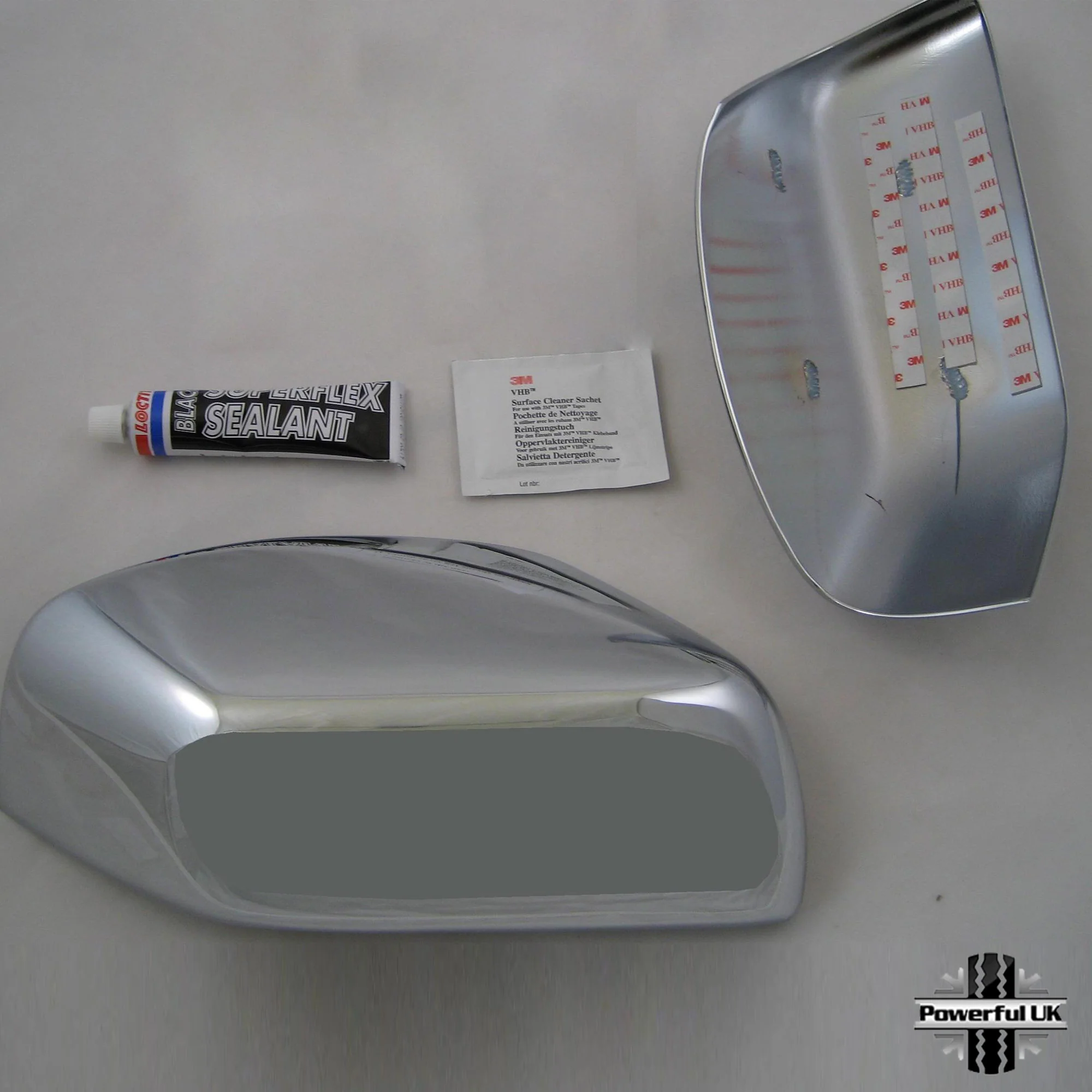 Top Half Mirror Covers for Land Rover Discovery 3 - Chrome - Image 4