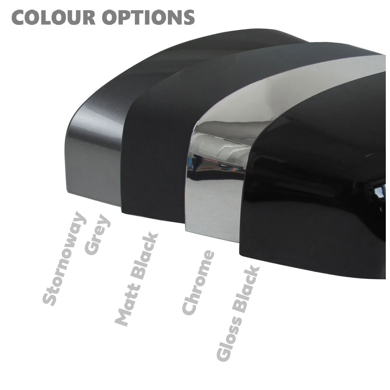 Top Half Mirror Covers for Land Rover Discovery 3 - Gloss Black - Image 5
