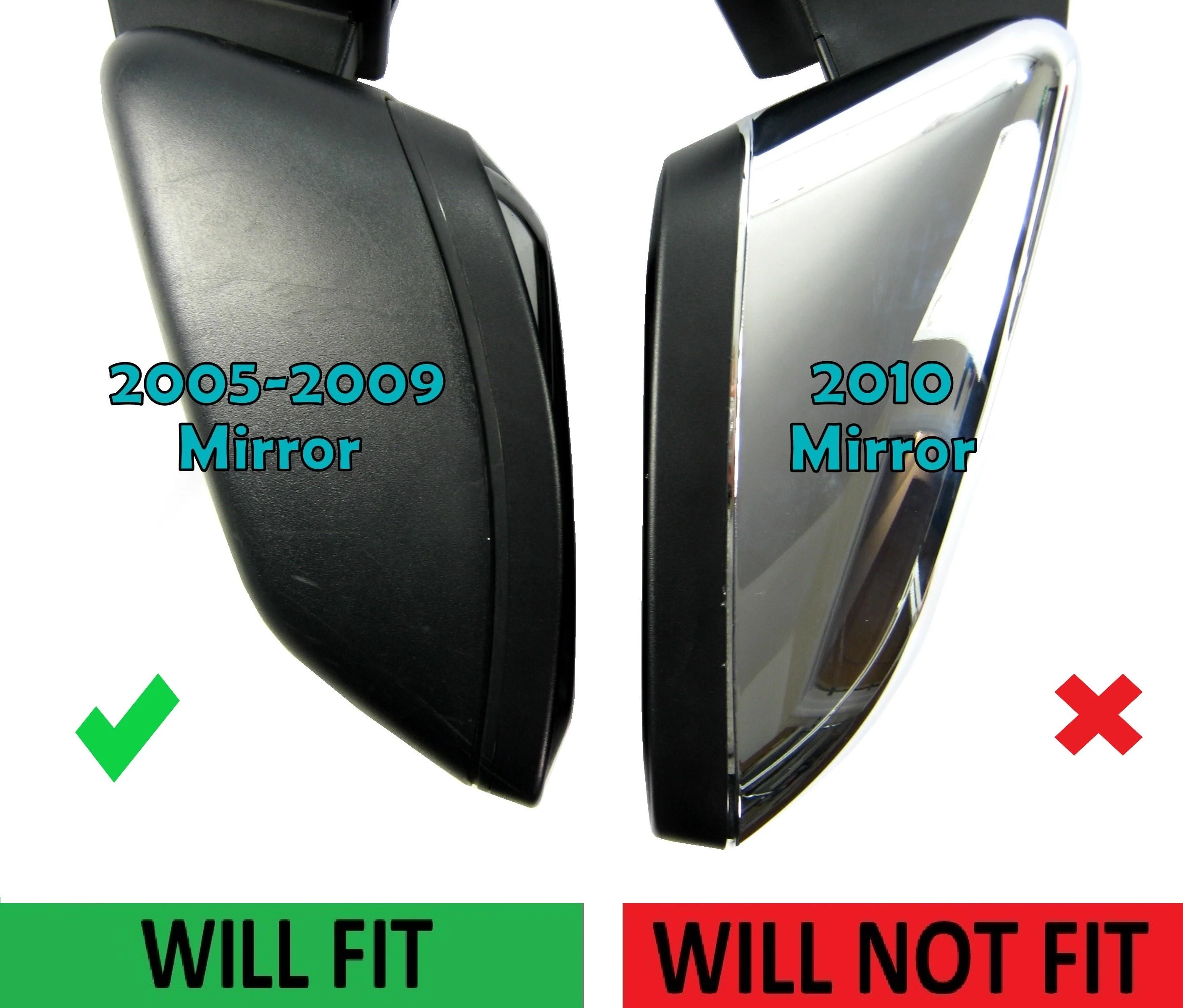 Top Half Mirror Covers for Range Rover Sport L320 (05-09 Mirrors) - Matt Black - Image 5