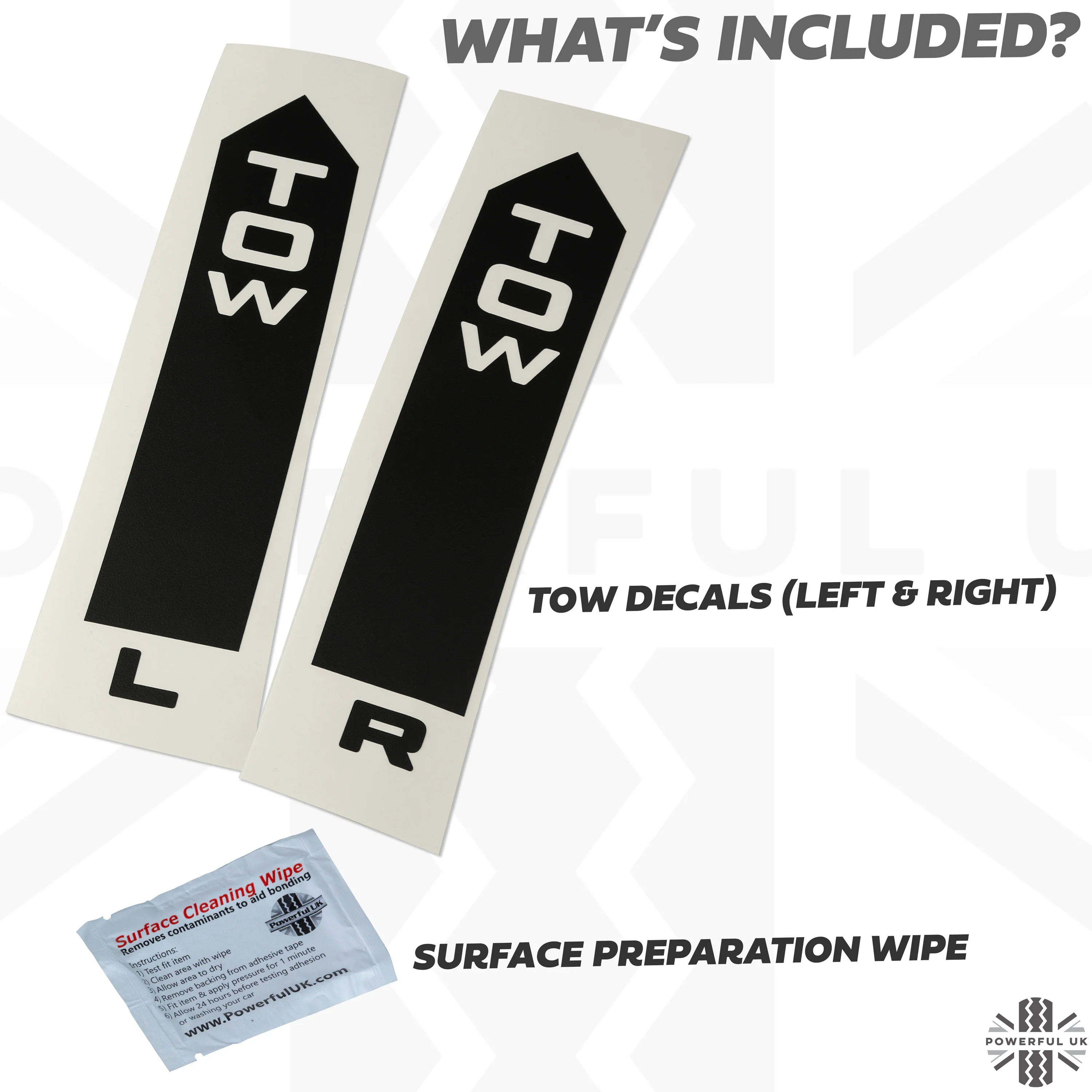 TOW Arrow Decals - Matt Black for Land Rover Defender L663 - Image 3