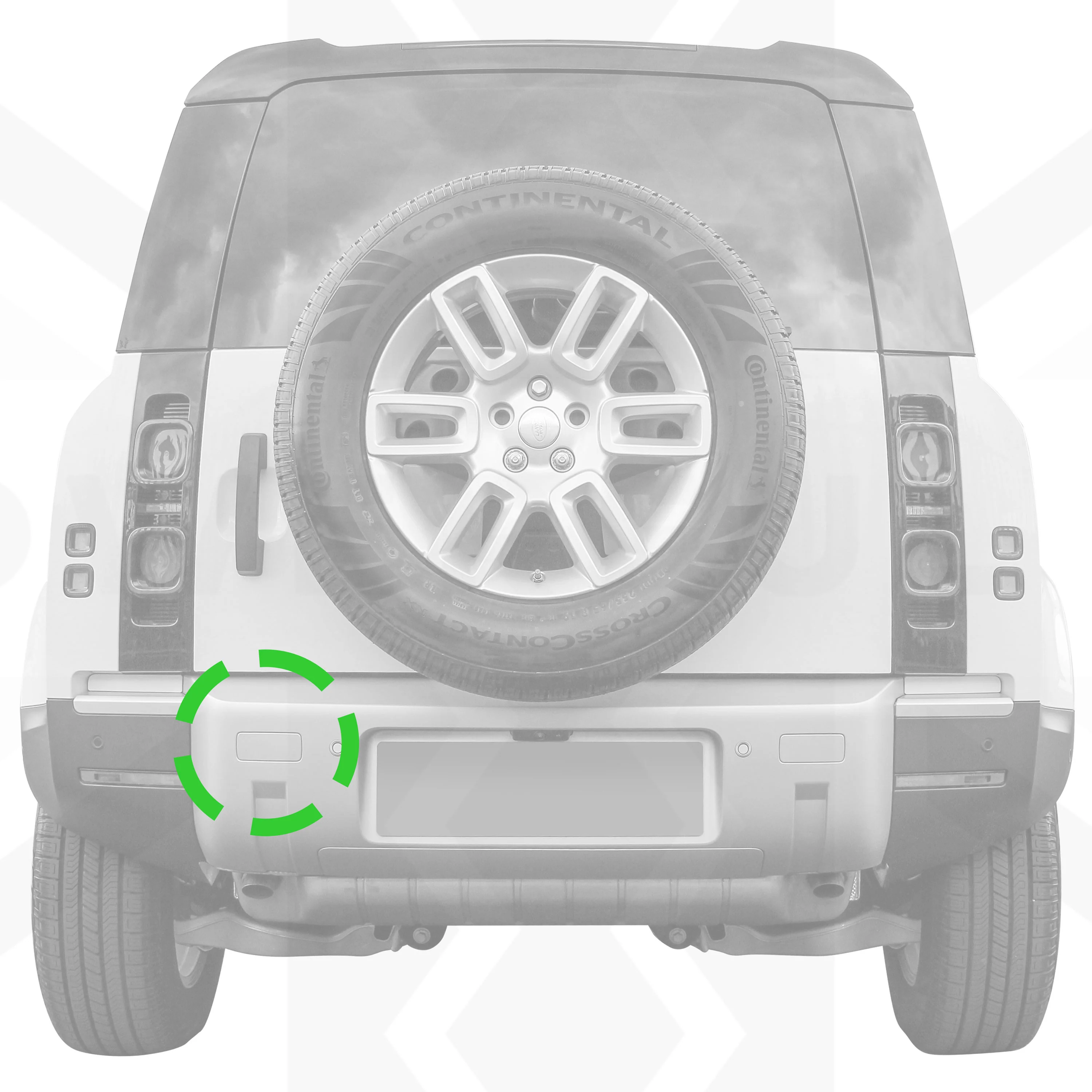 Tow Eye Blanking Plate for Land Rover Defender L663 - Gloss Black - Left - Image 2