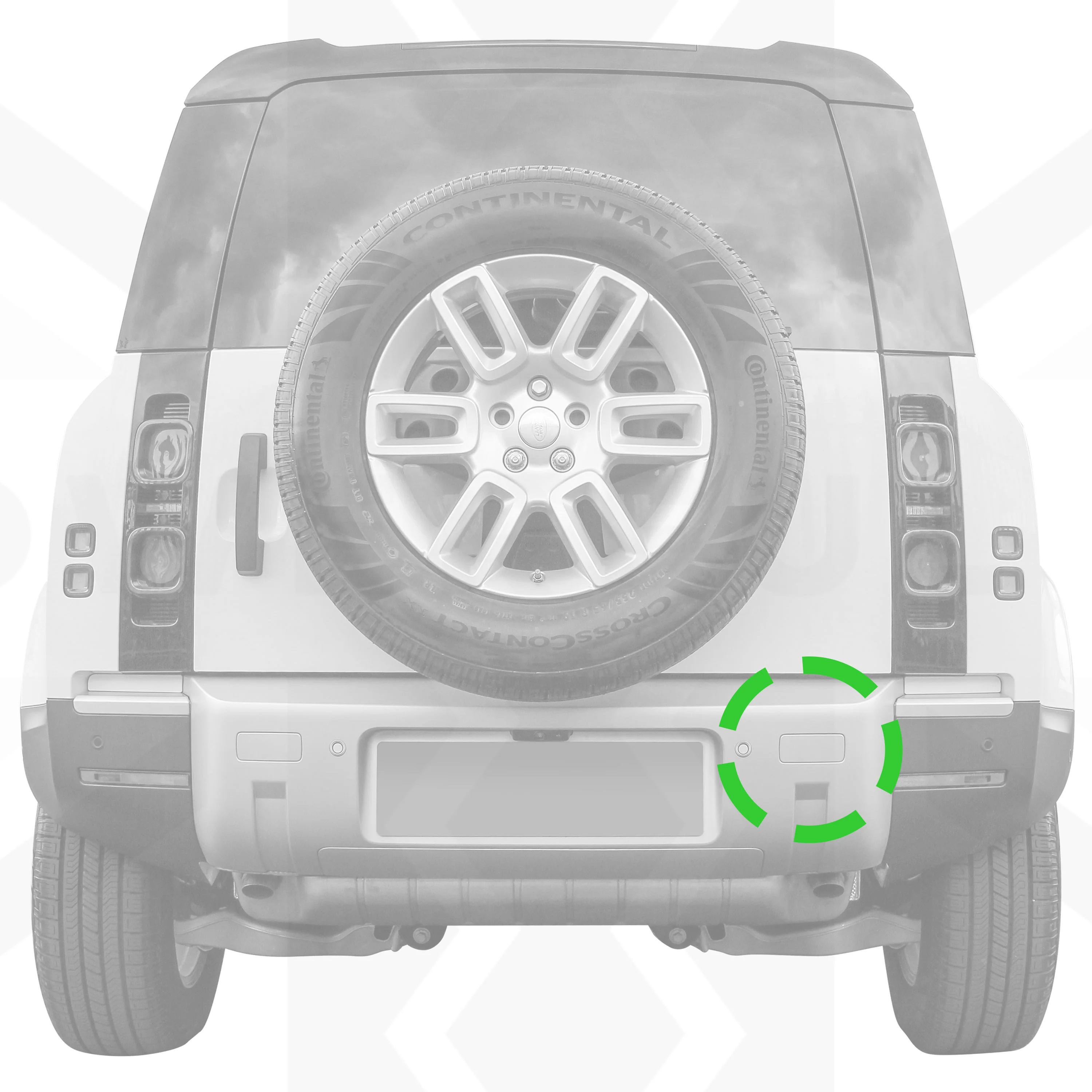 Tow Eye Blanking Plate for Land Rover Defender L663 - Gloss Black - Right - Image 2