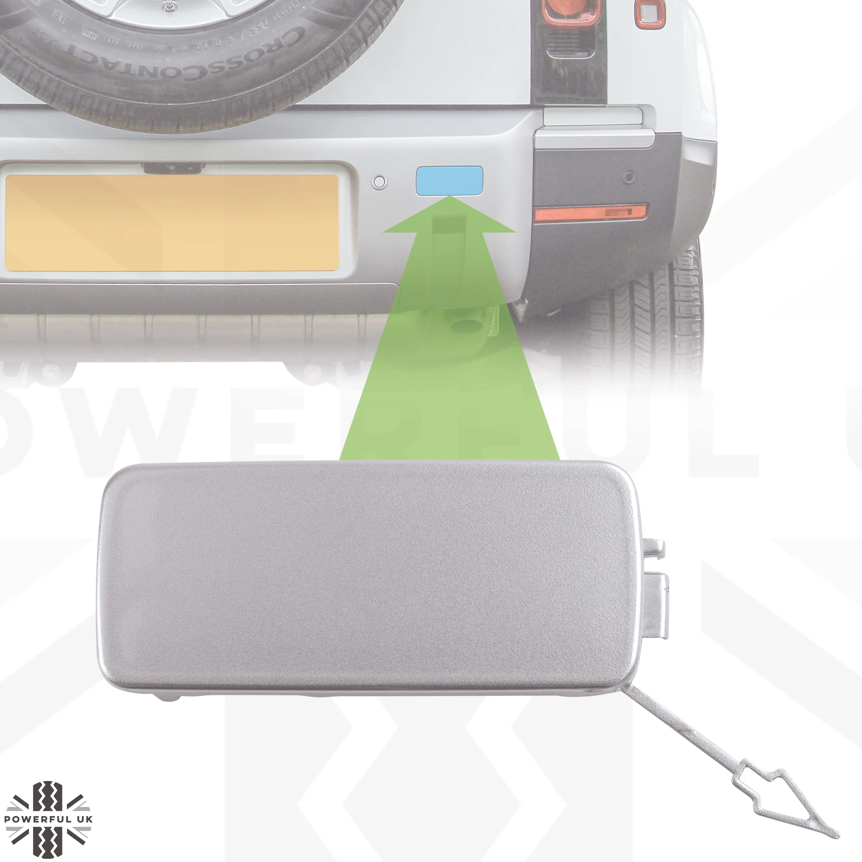 Tow Eye Blanking Plate for Land Rover Defender L663 - Silver - Right