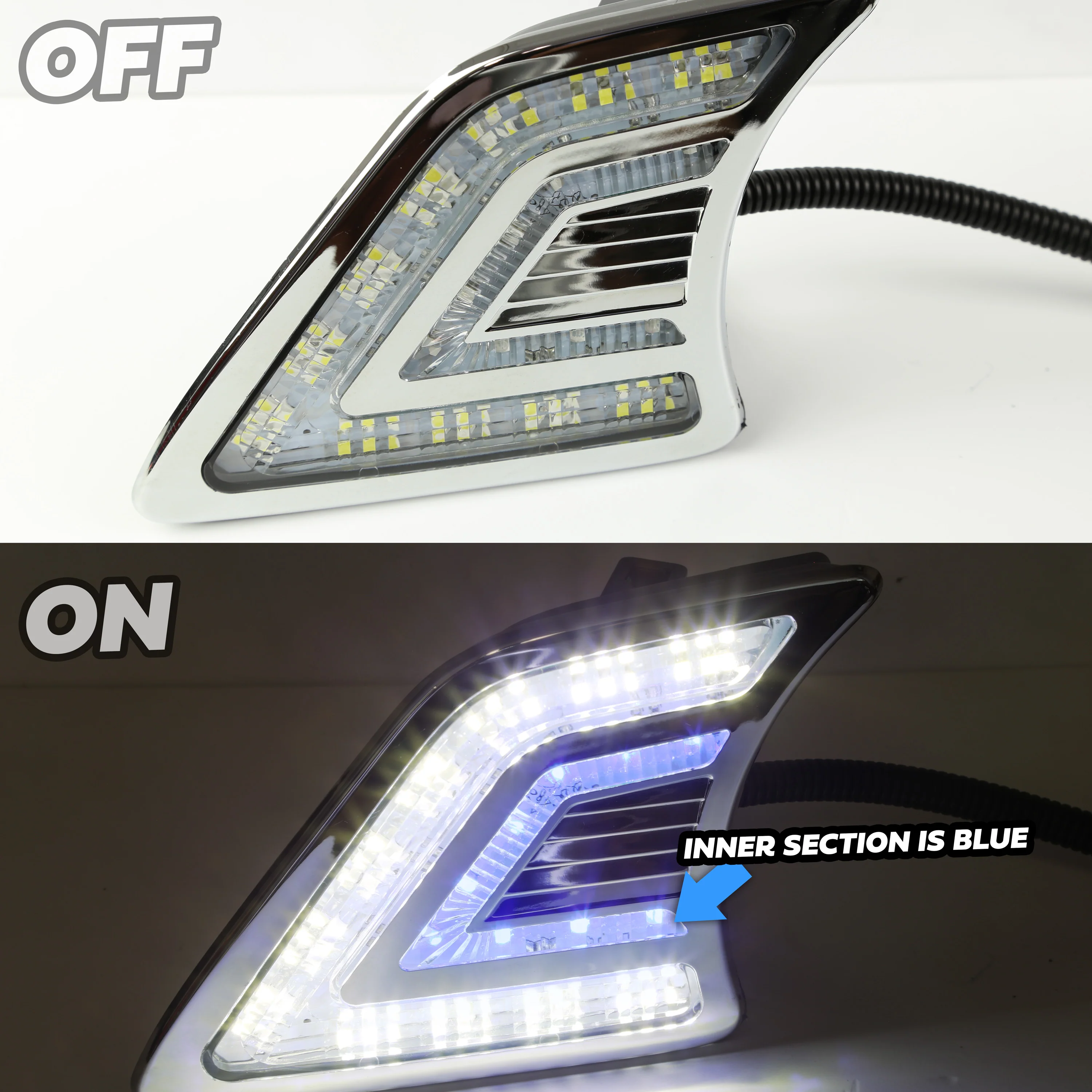 Toyota Hilux Mk7 (2011-15) Front Bumper Vent LED Light Kit - Image 7
